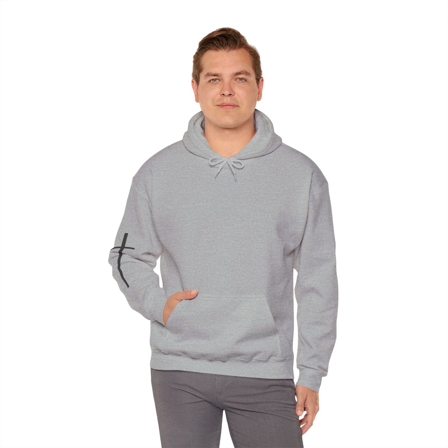 Cross Sleeve Unisex Hoodie | Faith Apparel | Heavy Blend Sweatshirt