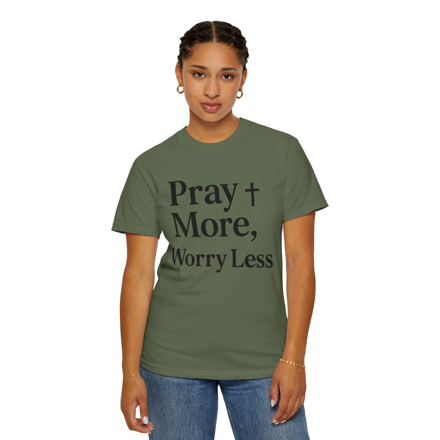 Pray More Worry Less Christian T-Shirt | Inspirational Unisex Tee
