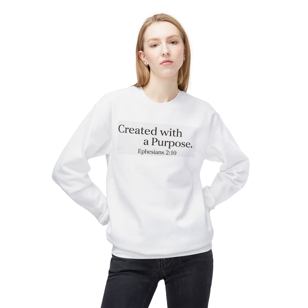 Created with a Purpose Ephesians 2:10, Christian Sweatshirt – Faith-Inspired Apparel