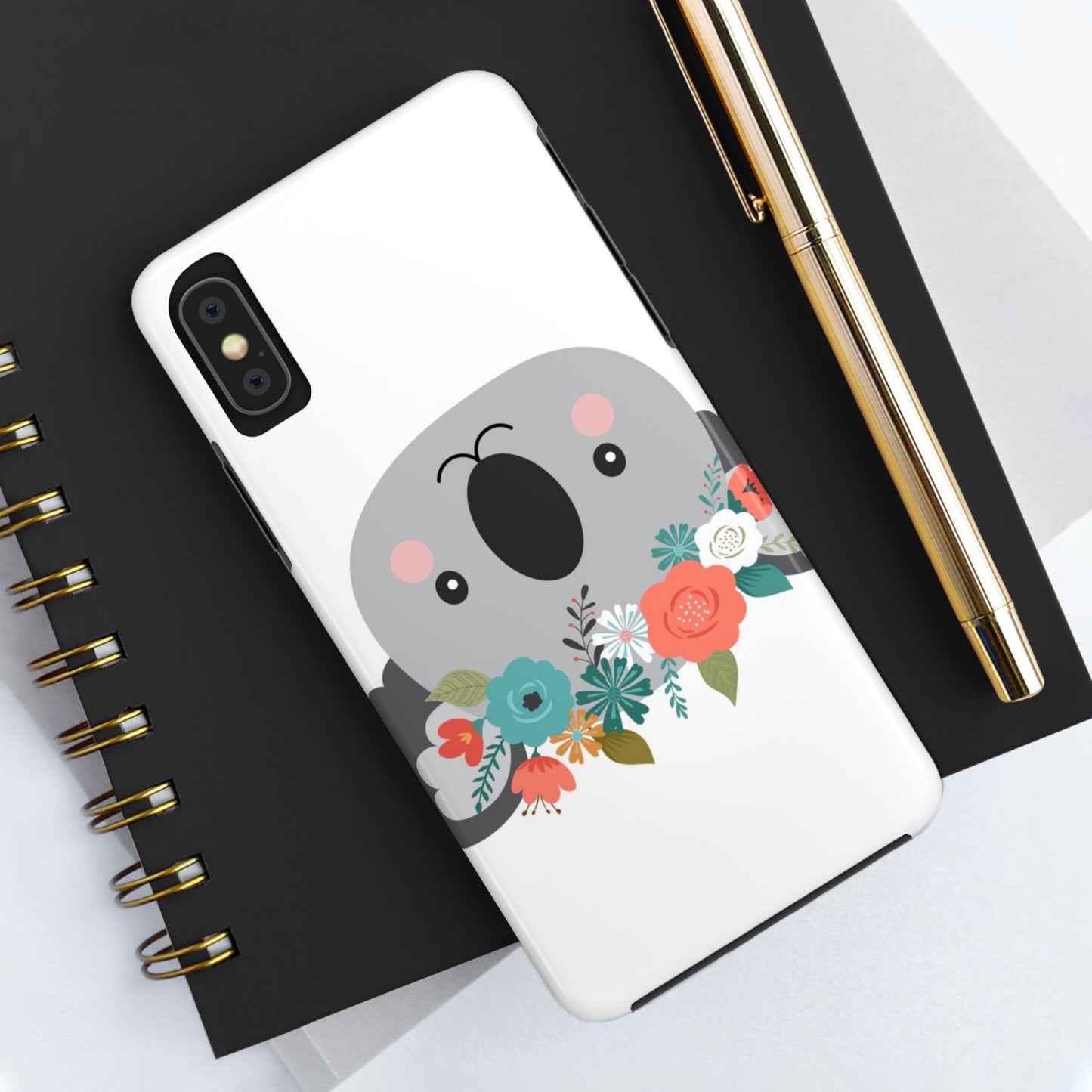 Cute Koala Floral Tough Phone Cases, Smartphone Protection, Nature Lover Gift, Animal Design, Koala Phone Cover