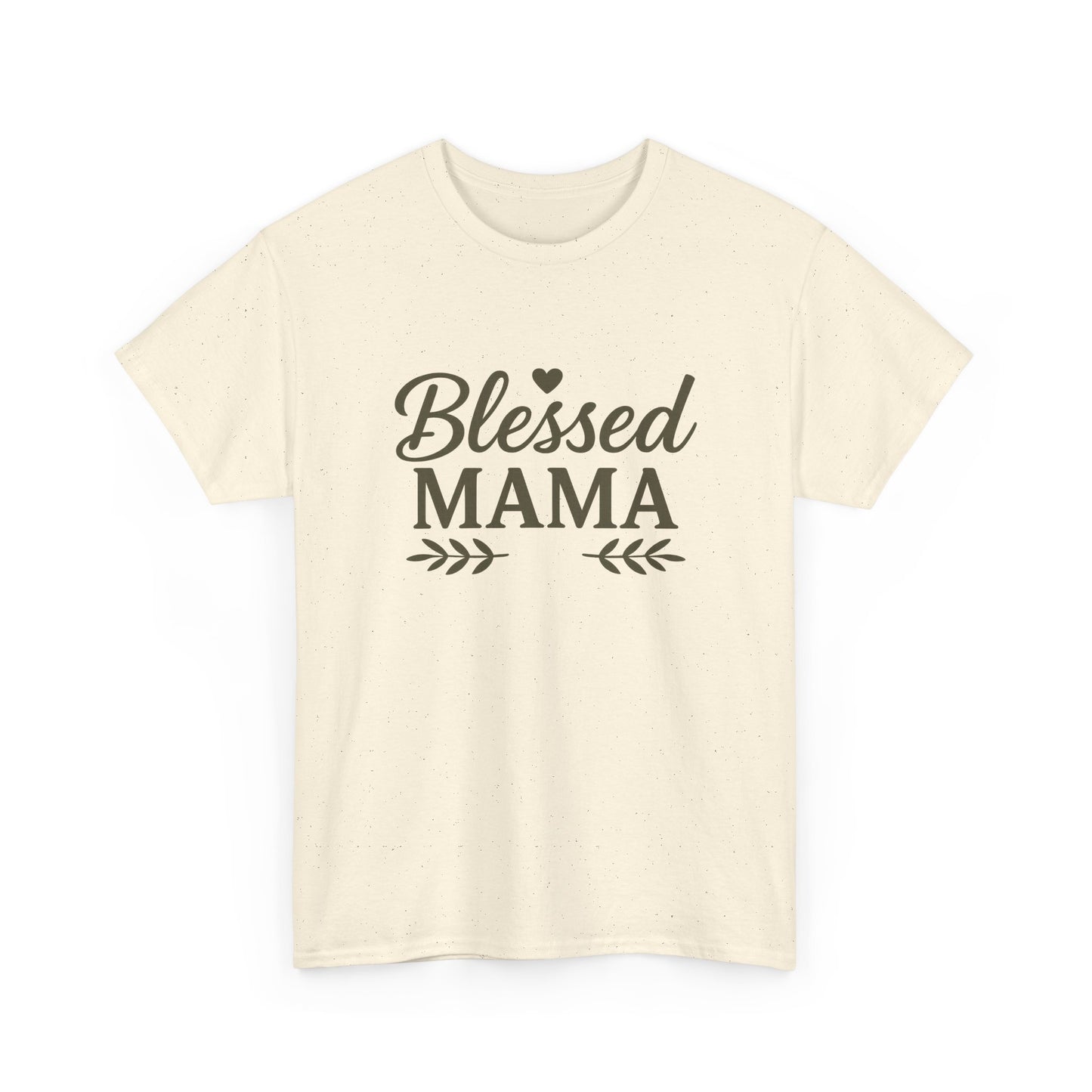 Blessed Mama Heavy Cotton Tee – Christian Faith Shirt for Moms | Soft & Stylish Everyday Wear