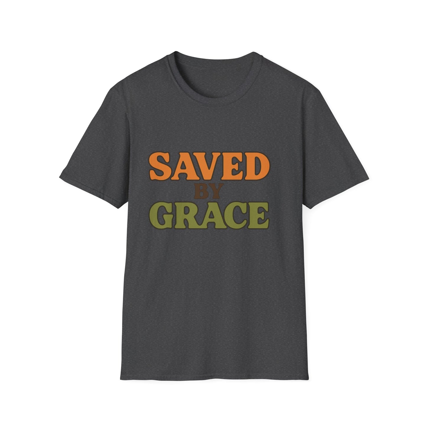 Saved by Grace Christian T-Shirt – Softstyle Faith Tee for Women & Men.