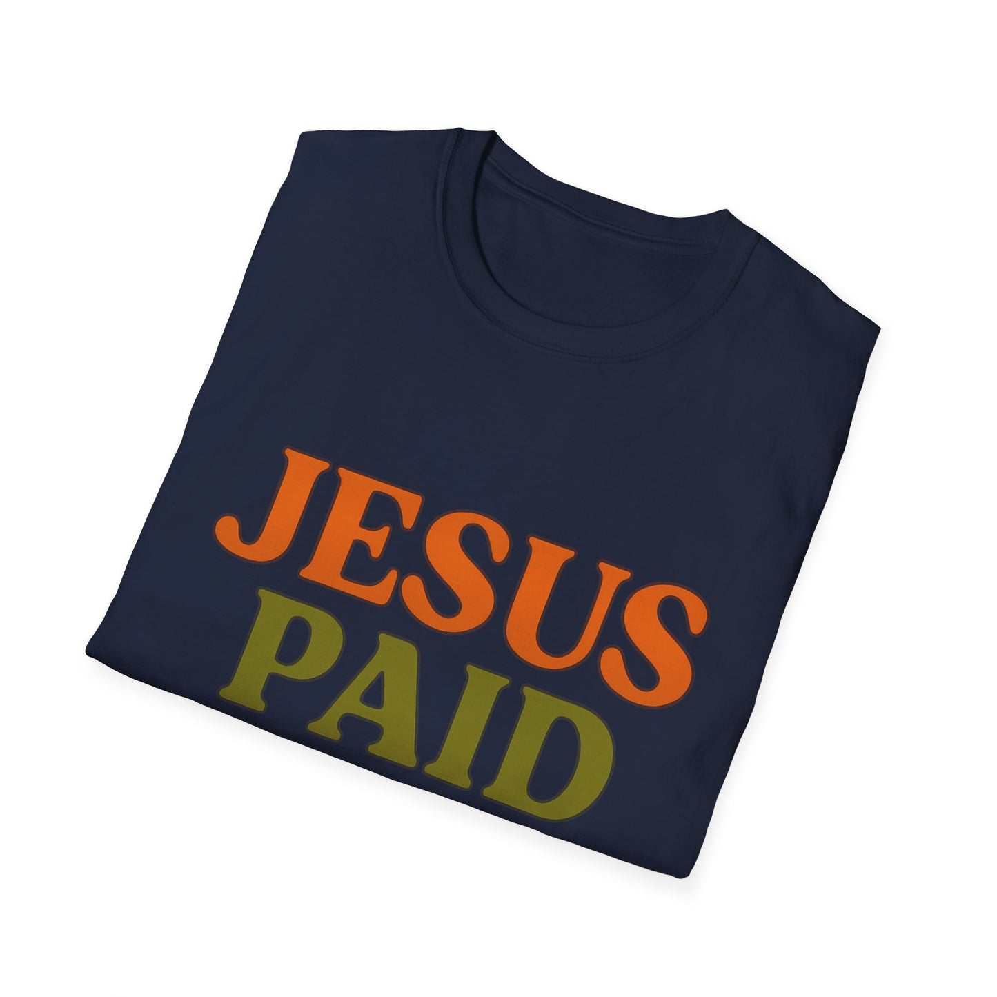 Jesus Paid It All Christian T-Shirt – Softstyle Hymn-Inspired Faith Tee for Women & Men.