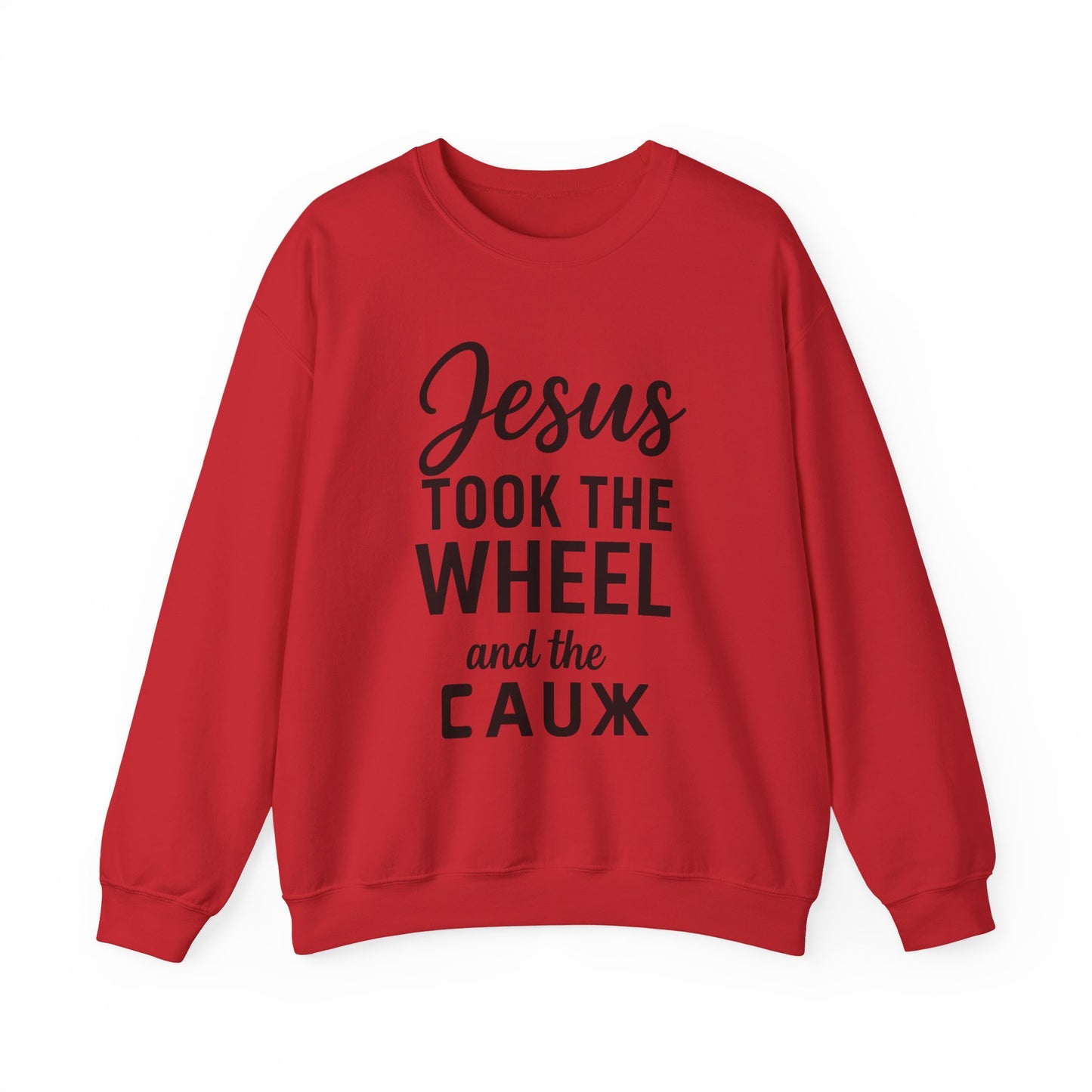 Jesus Took the Wheel and the Aux Unisex Christian Sweatshirt | Faith-Inspired Humor