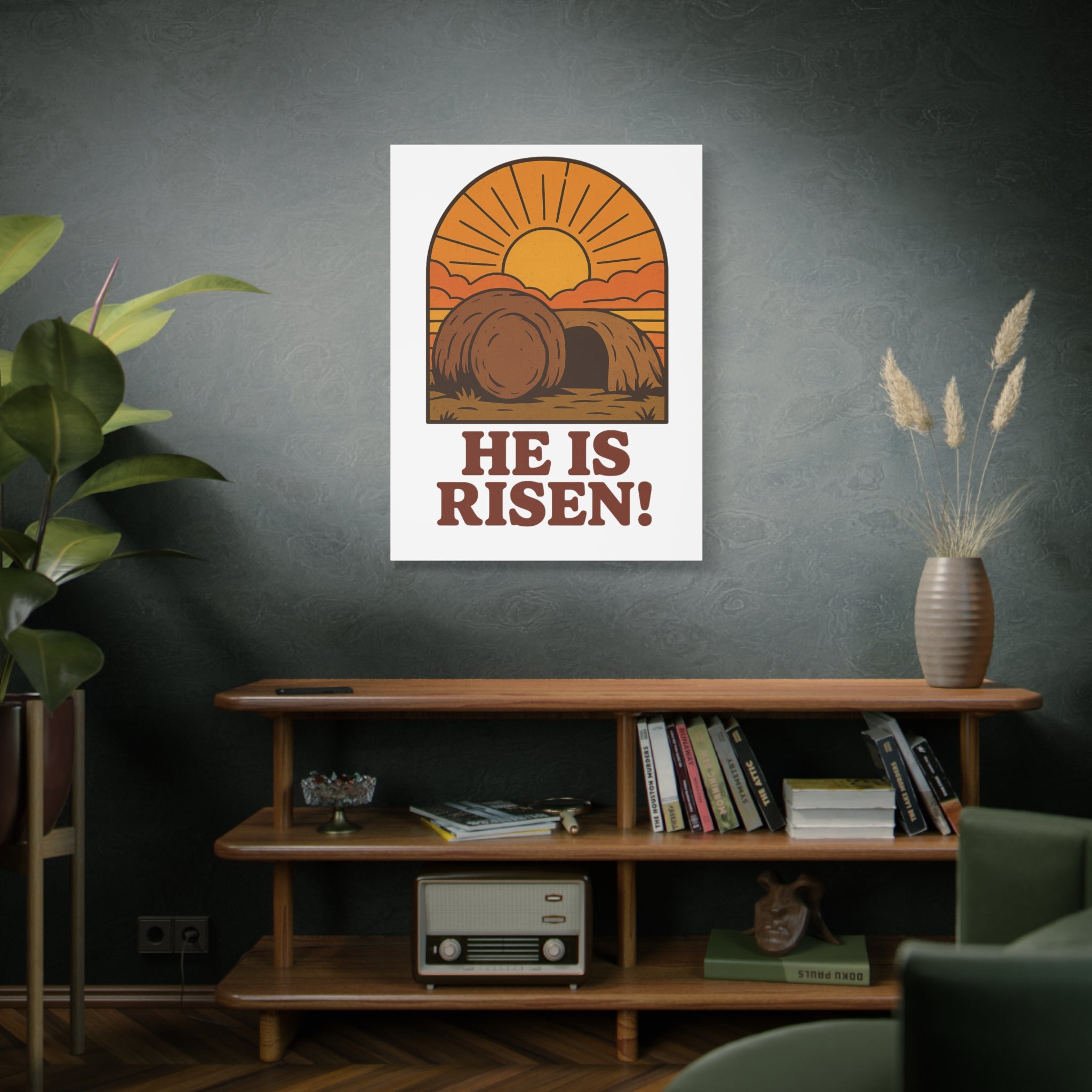 He Is Risen Wall Art | Empty Tomb Christian Poster | Easter Resurrection Morning Home Decor