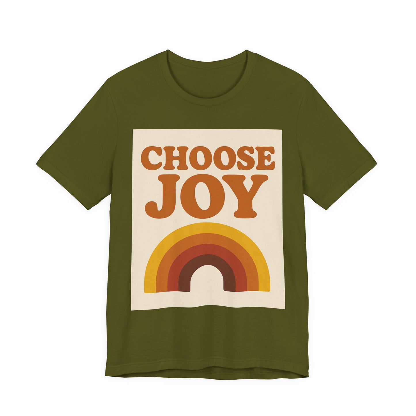 Retro Rainbow Choose Joy Tee, Unisex T-Shirt, Positive Vibes Shirt, Gift for Her, Summer Clothing, Joyful Apparel