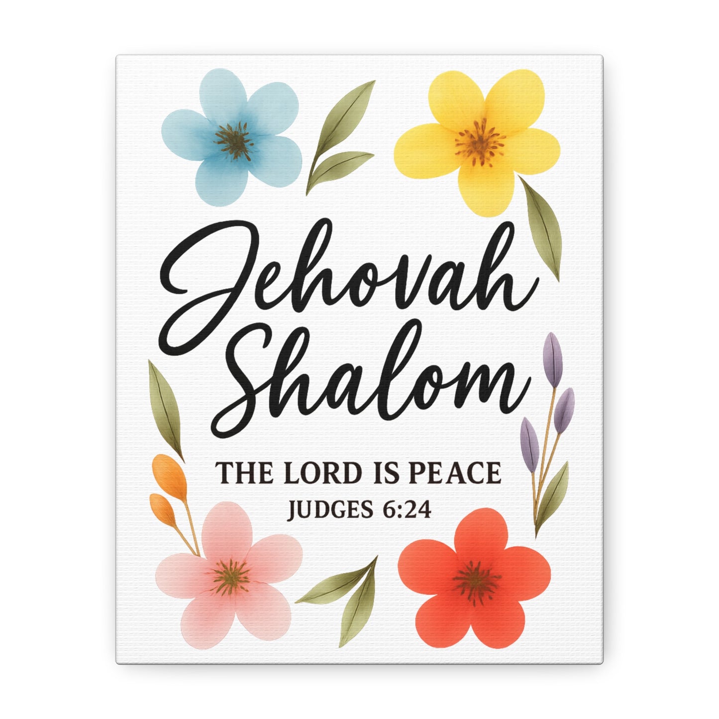 Jehovah Shalom Wall Art – The Lord Is Peace | Judges 6:24 Christian Decor -Matte Canvas, Stretched, 1.25"