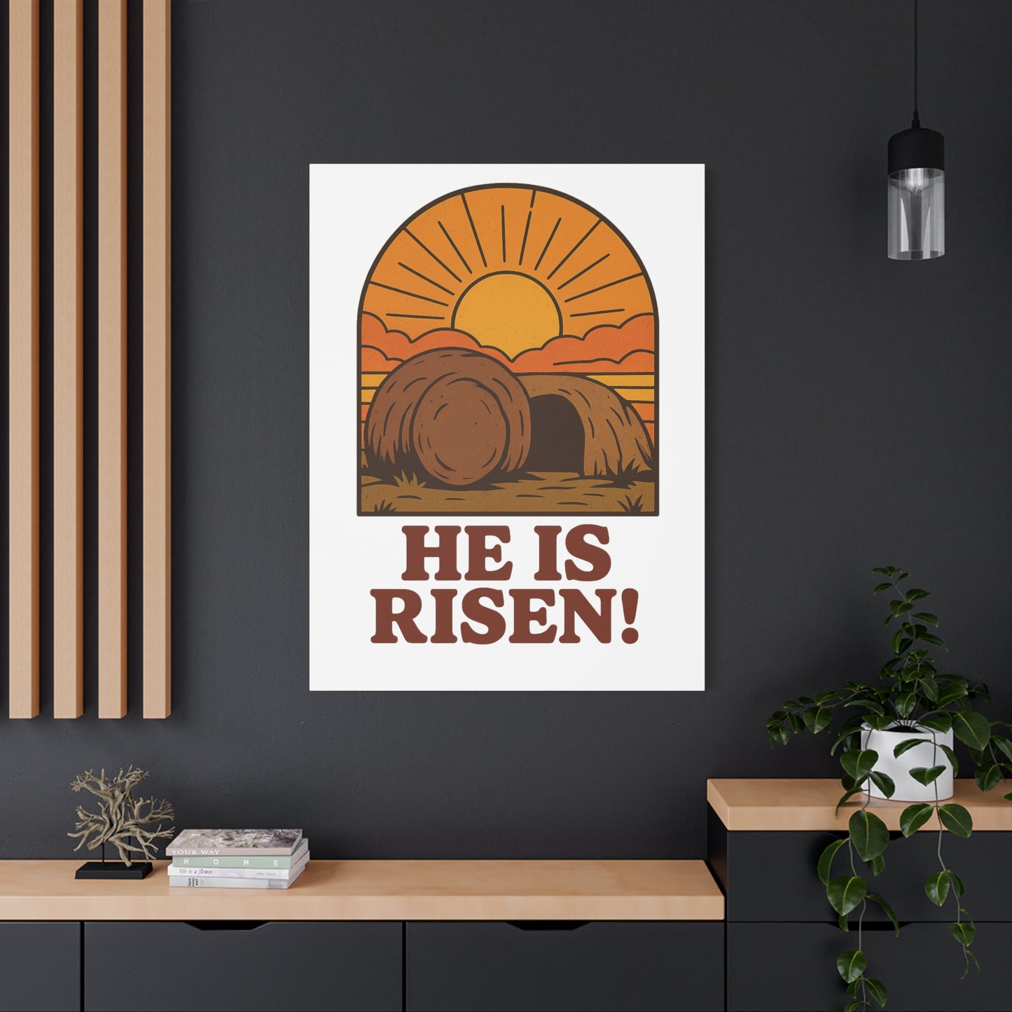 He Is Risen Wall Art | The Empty Tomb Christian Poster – Resurrection Morning Decor.