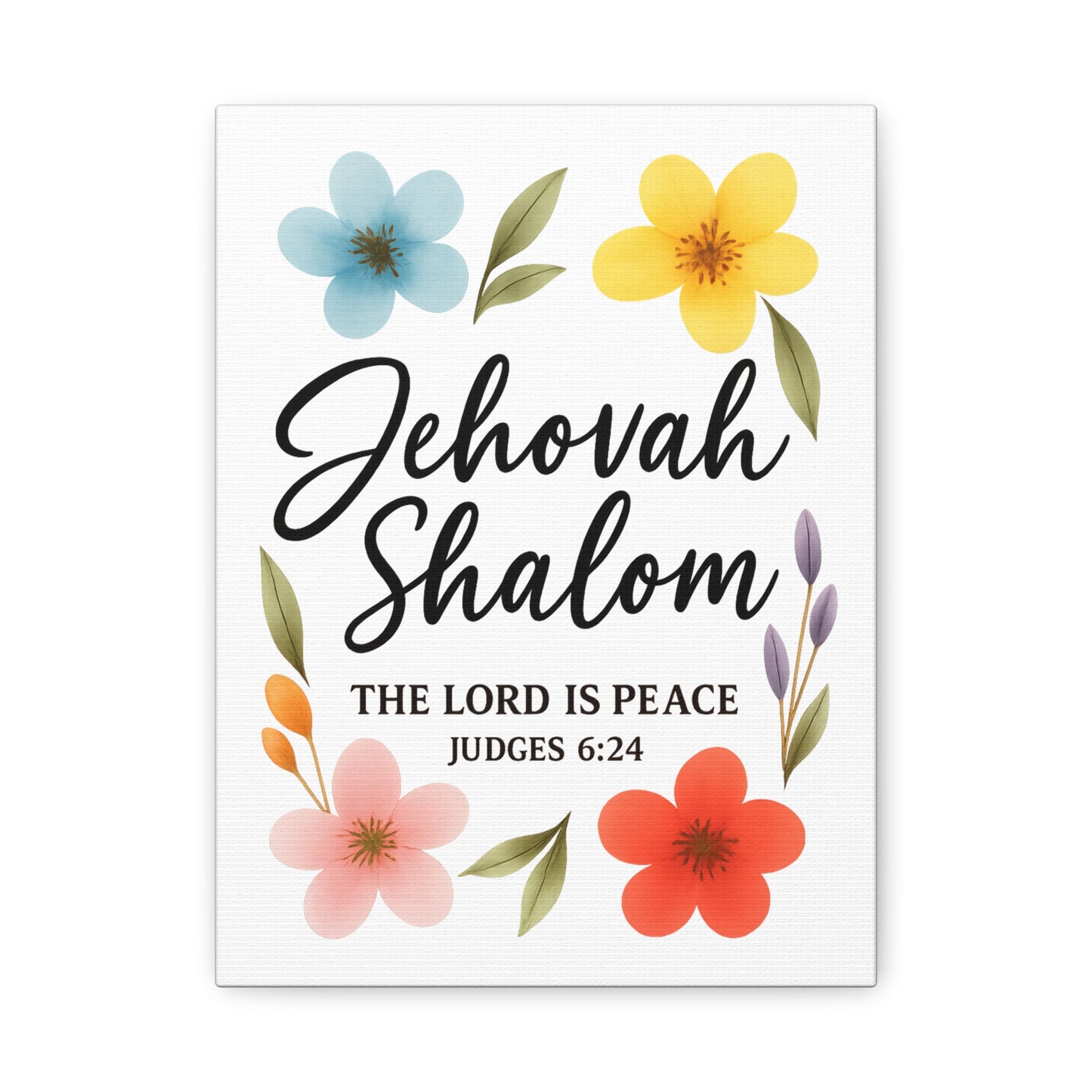Jehovah Shalom Wall Art – The Lord Is Peace | Judges 6:24 Christian Decor -Matte Canvas, Stretched, 1.25"