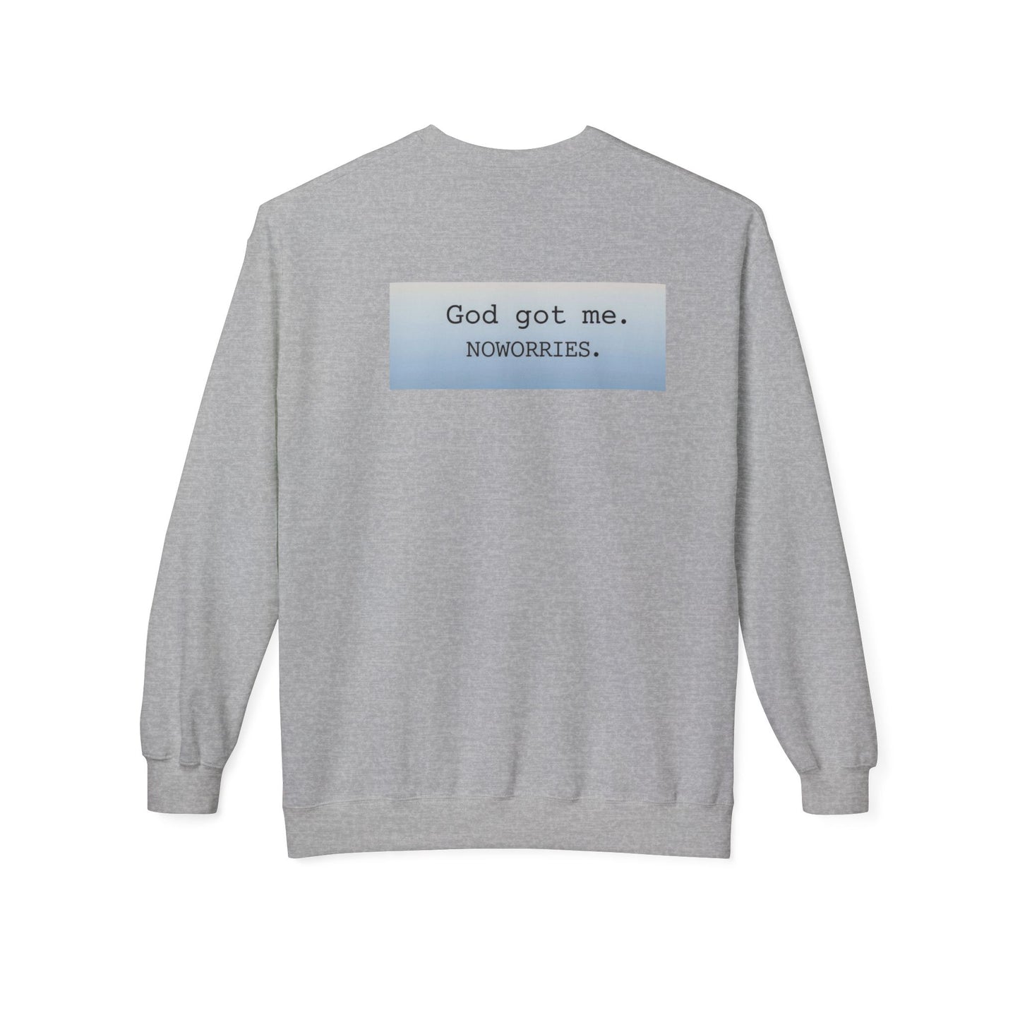 Cozy Inspirational Crewneck Sweatshirt with 'God Got Me. No Worries.' Slogan, Gift for Faith Lovers, Relaxed Casual Wear, Spiritual [...]