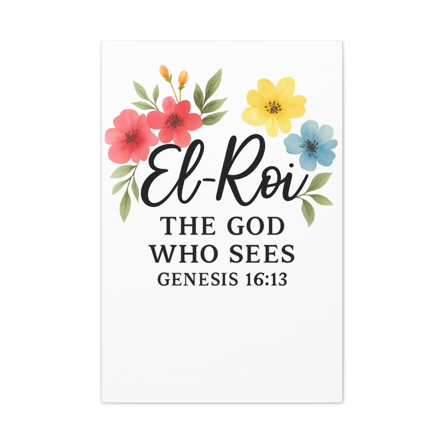 El-Roi Wall Art – The God Who Sees | Genesis 16:13 Christian Decor Matte Canvas, Stretched, 1.25"
