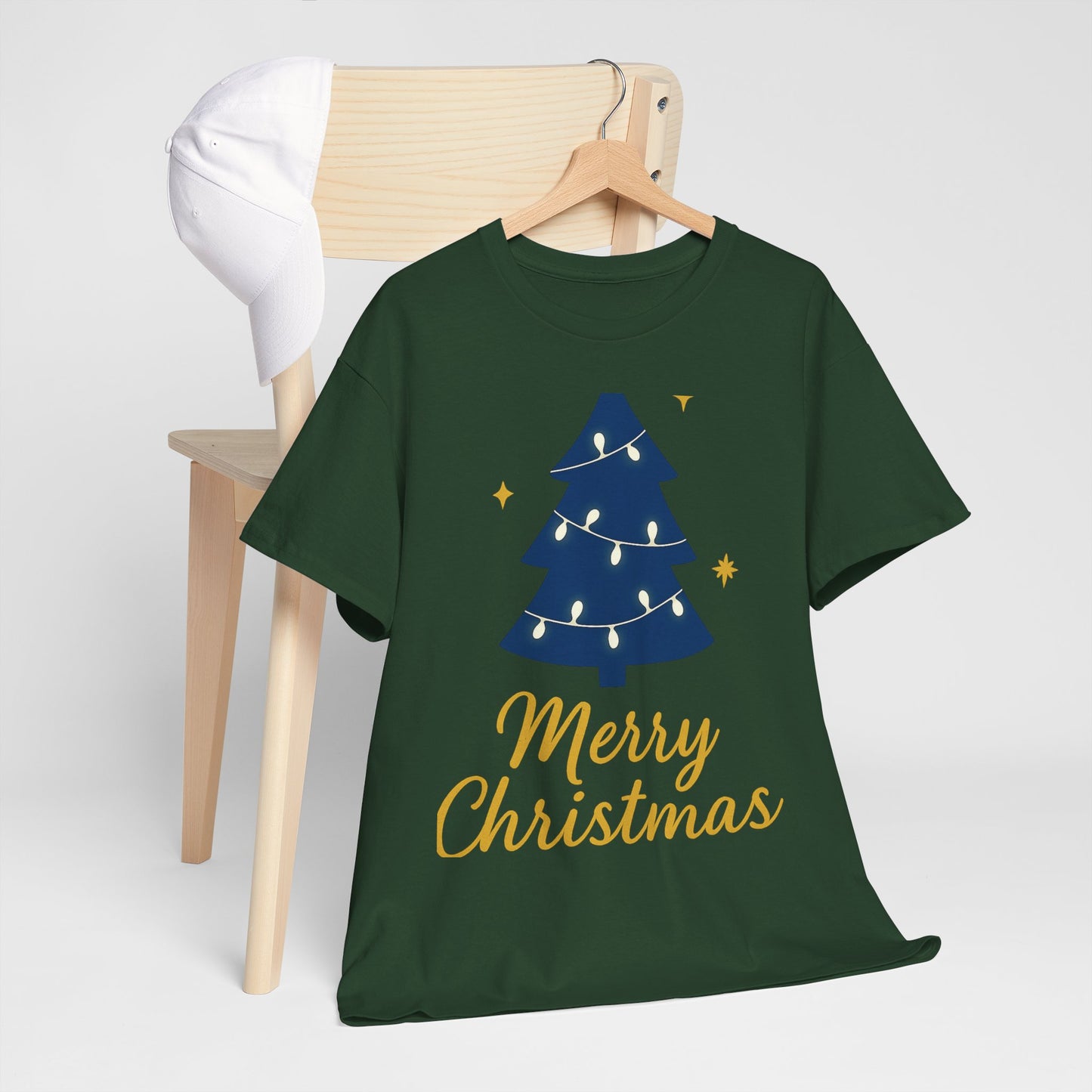 Merry Christmas Unisex Heavy Cotton Tee – Faith-Inspired Holiday Shirt