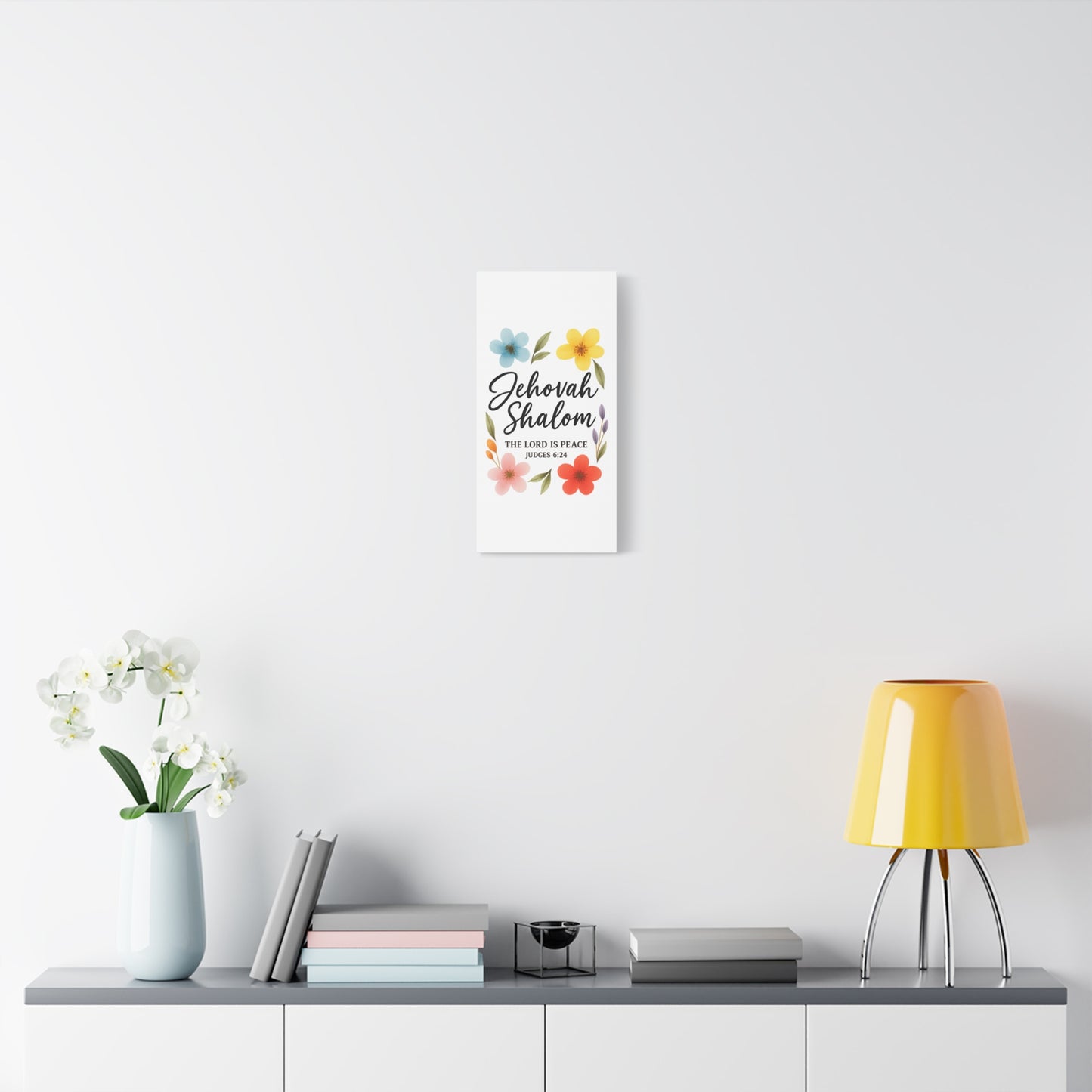 Jehovah Shalom Wall Art – The Lord Is Peace | Judges 6:24 Christian Decor -Matte Canvas, Stretched, 1.25"