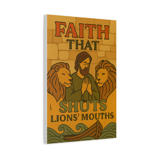 Daniel in the Lions’ Den Wall Art – Vintage Christian Bible Story Print for Faithful Home Decor.