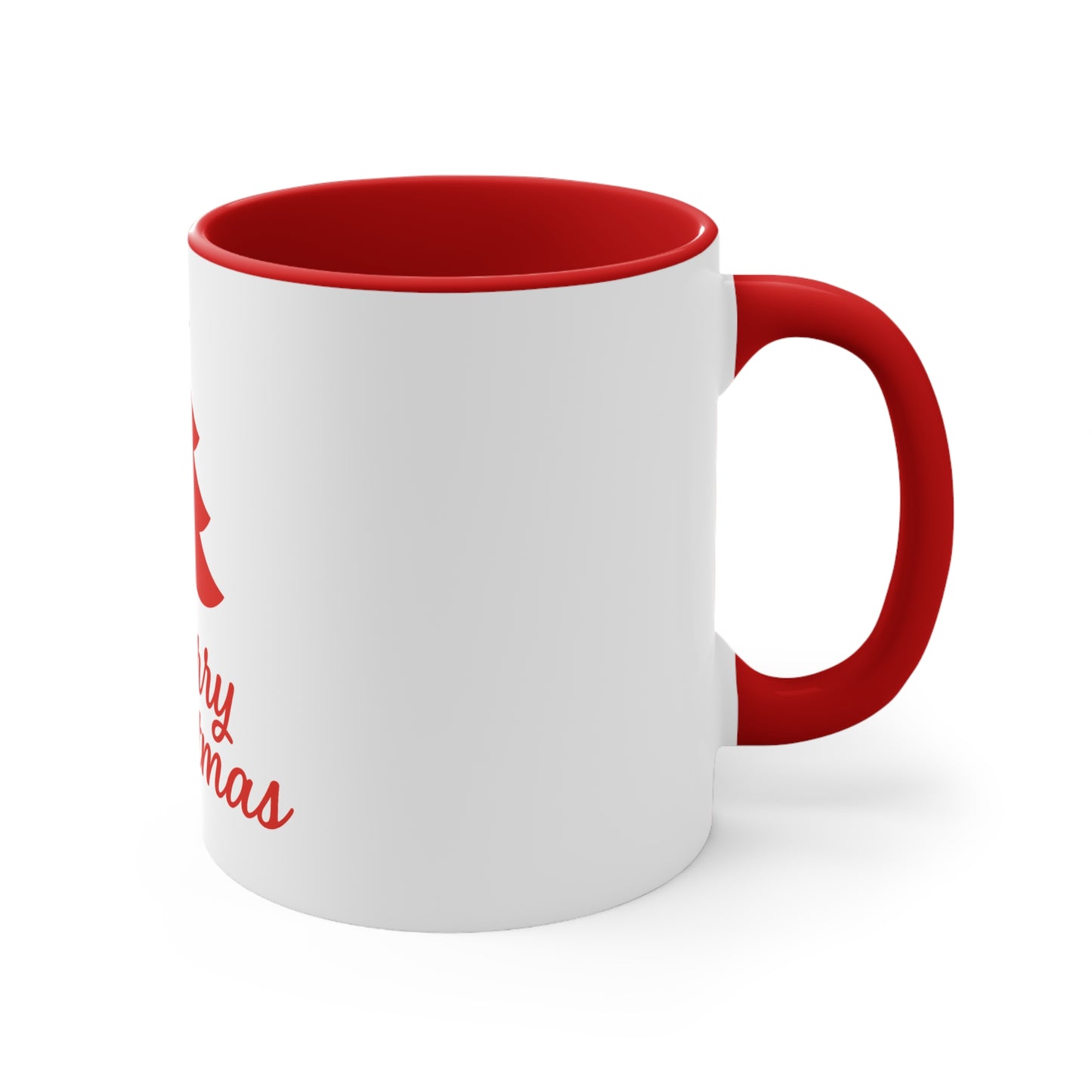 Merry Christmas Accent Mug - Festive Holiday Coffee Cup
