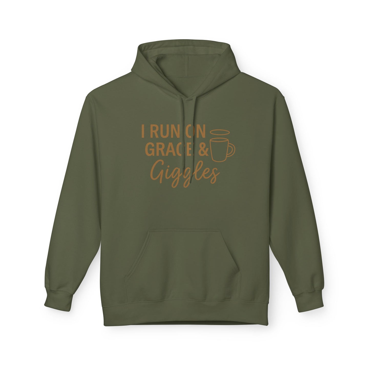 I Run on Grace and Giggles Hoodie – Funny Christian Sweatshirt for Joyful Believers.