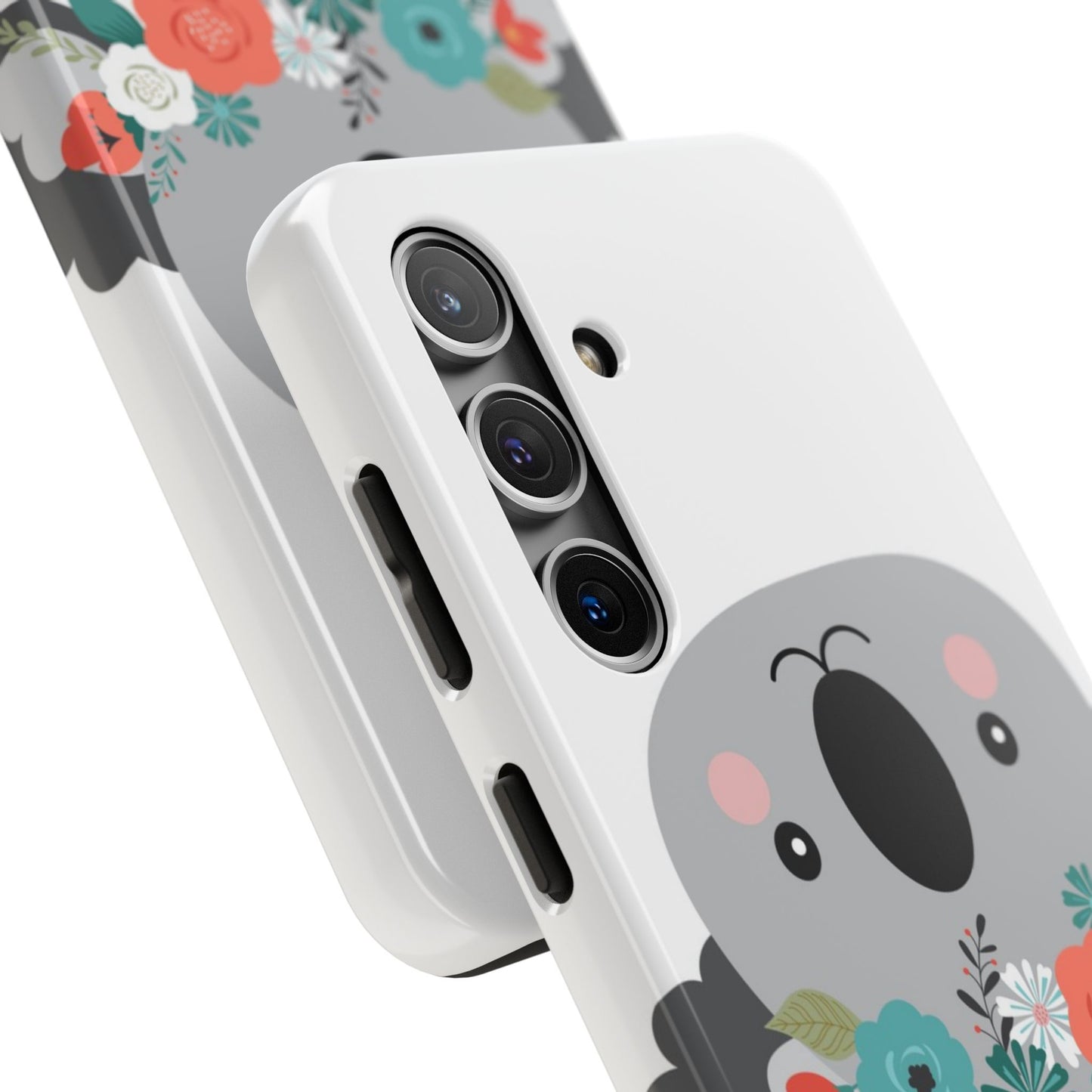 Cute Koala Floral Tough Phone Cases, Smartphone Protection, Nature Lover Gift, Animal Design, Koala Phone Cover
