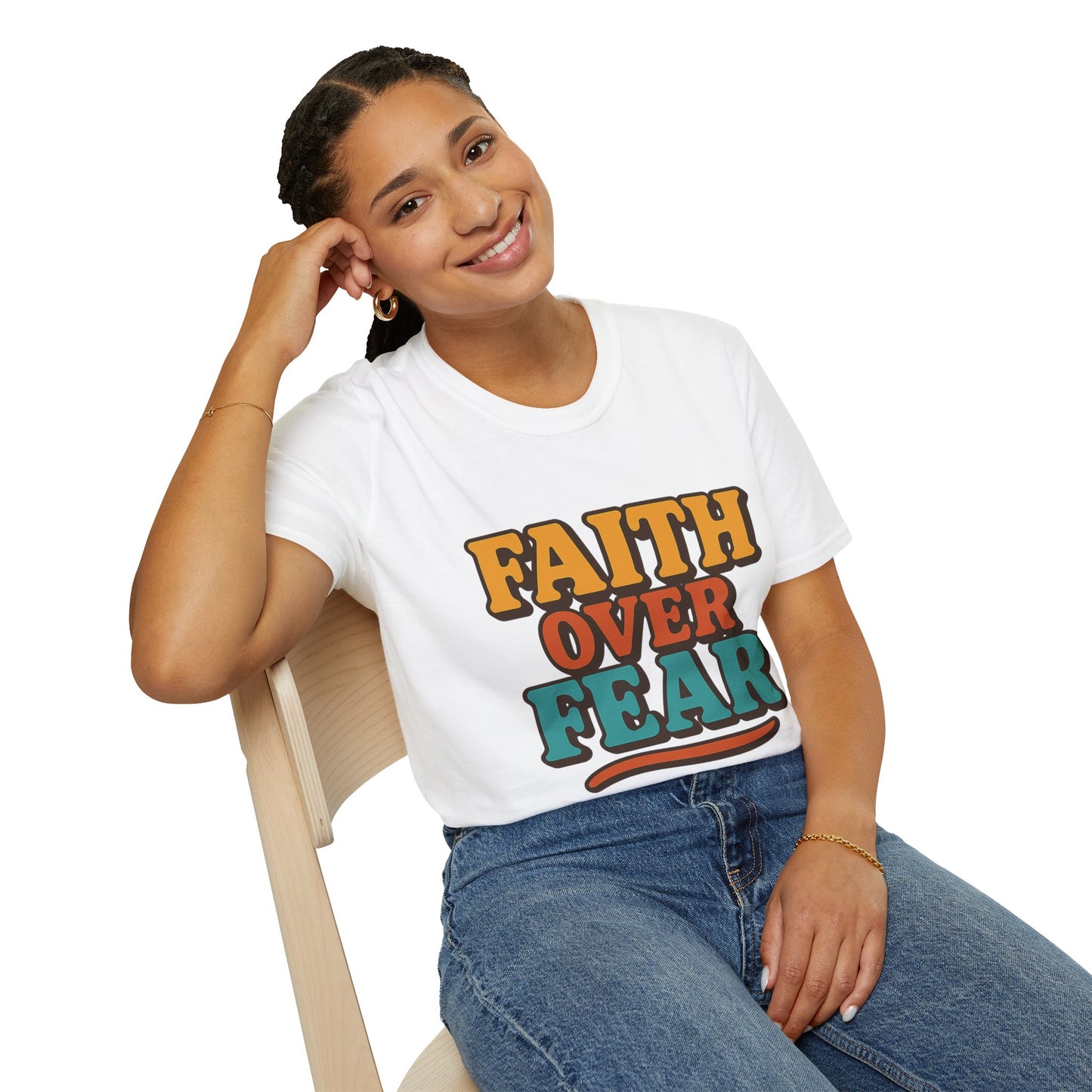 Faith Over Fear Christian T-Shirt – Softstyle Unisex Inspirational Tee for Women & Men.