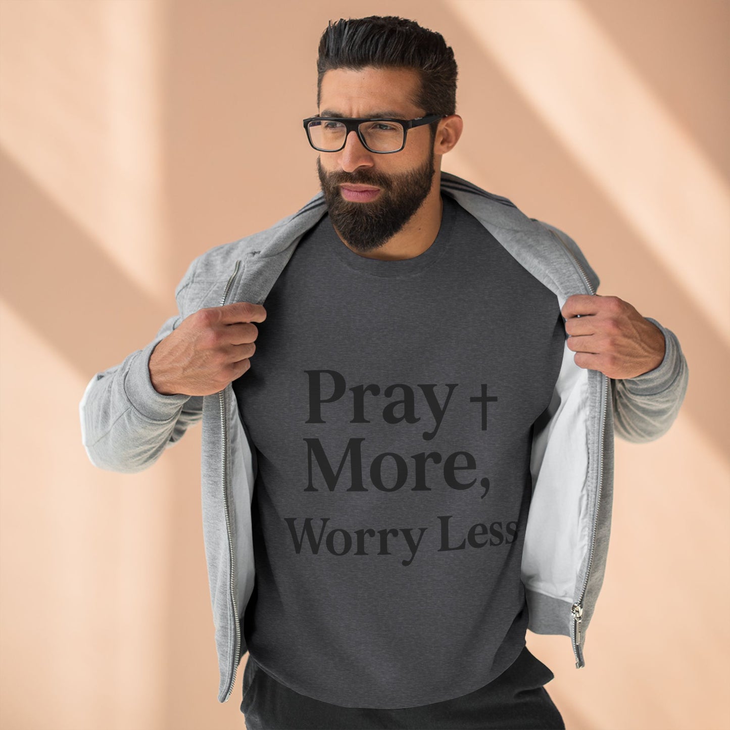 Pray More Worry Less Christian Sweatshirt | Inspirational Unisex Sweatshirt