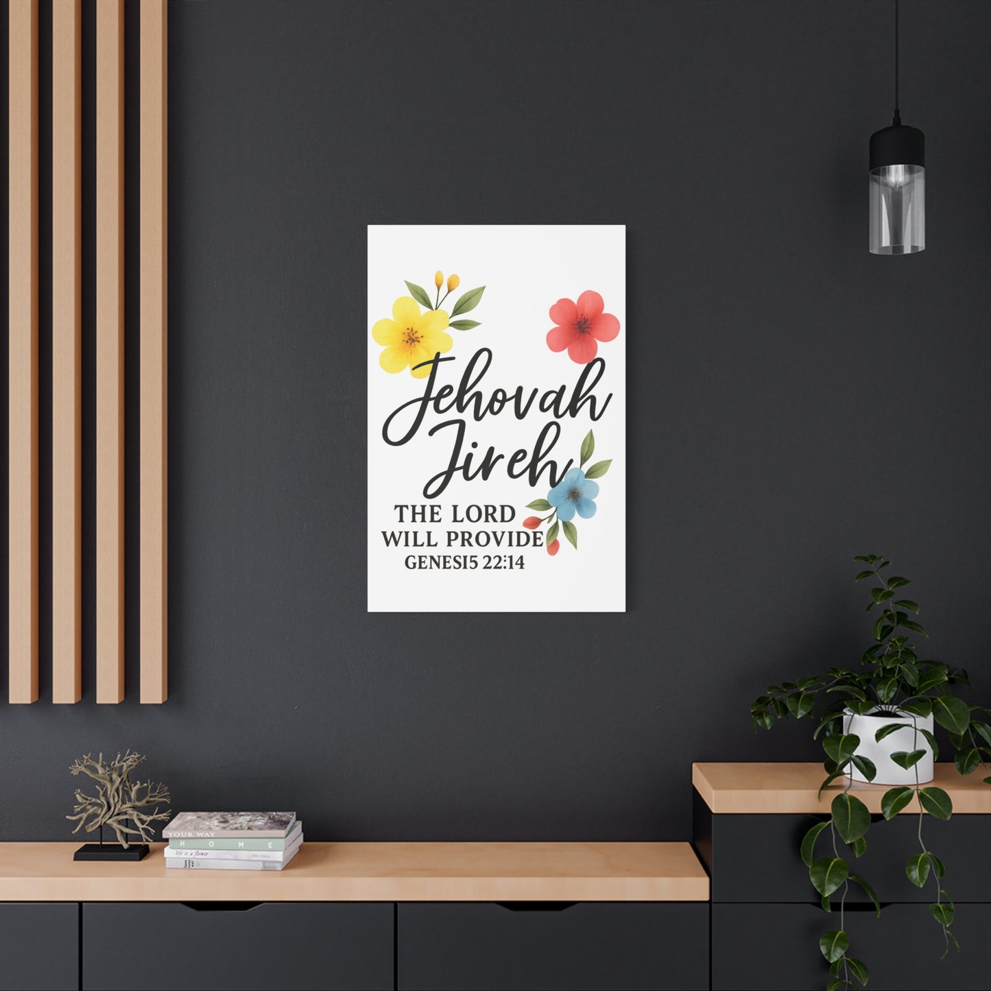 Jehova Jireh Wall Art – Genesis 24:14 Scripture Print for Home Decor Matte Canvas, Stretched, 1.25"