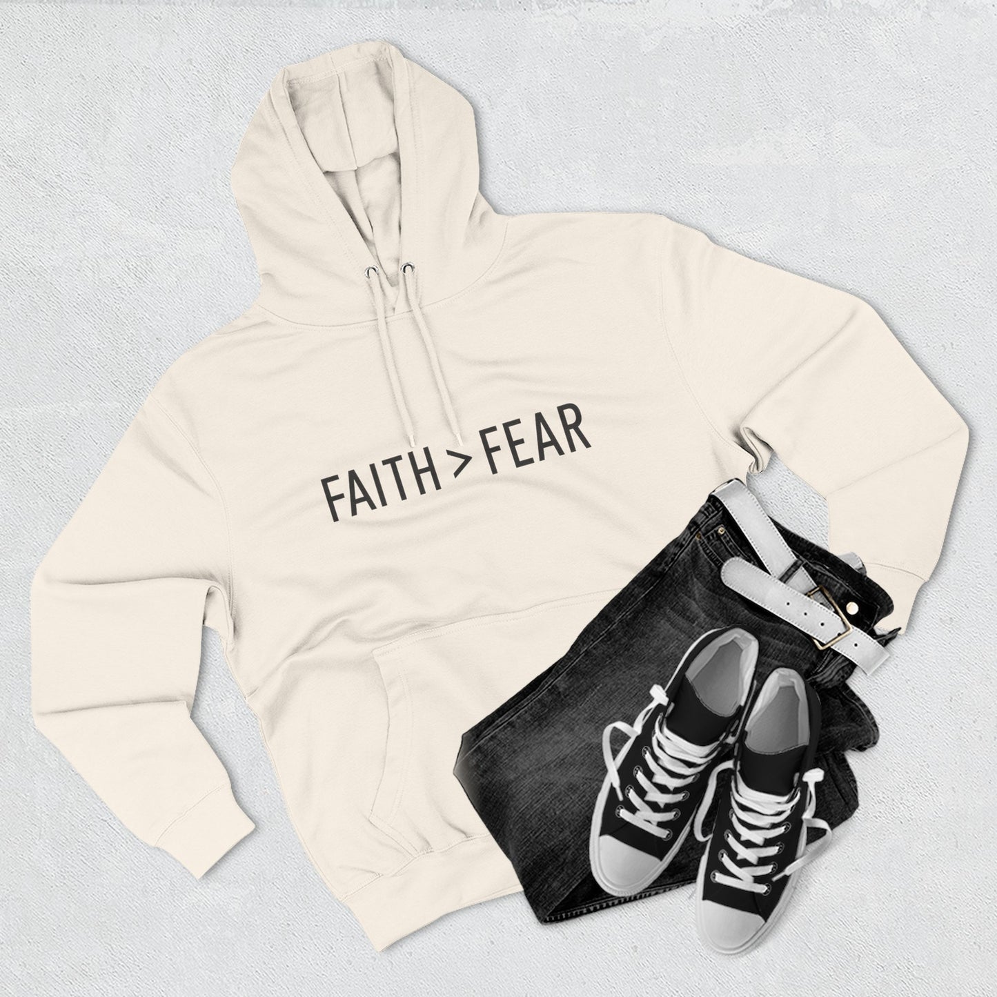 Faith Over Fear Unisex Hoodie – Christian Affirmation Apparel | Cozy & Bold Statement Piece