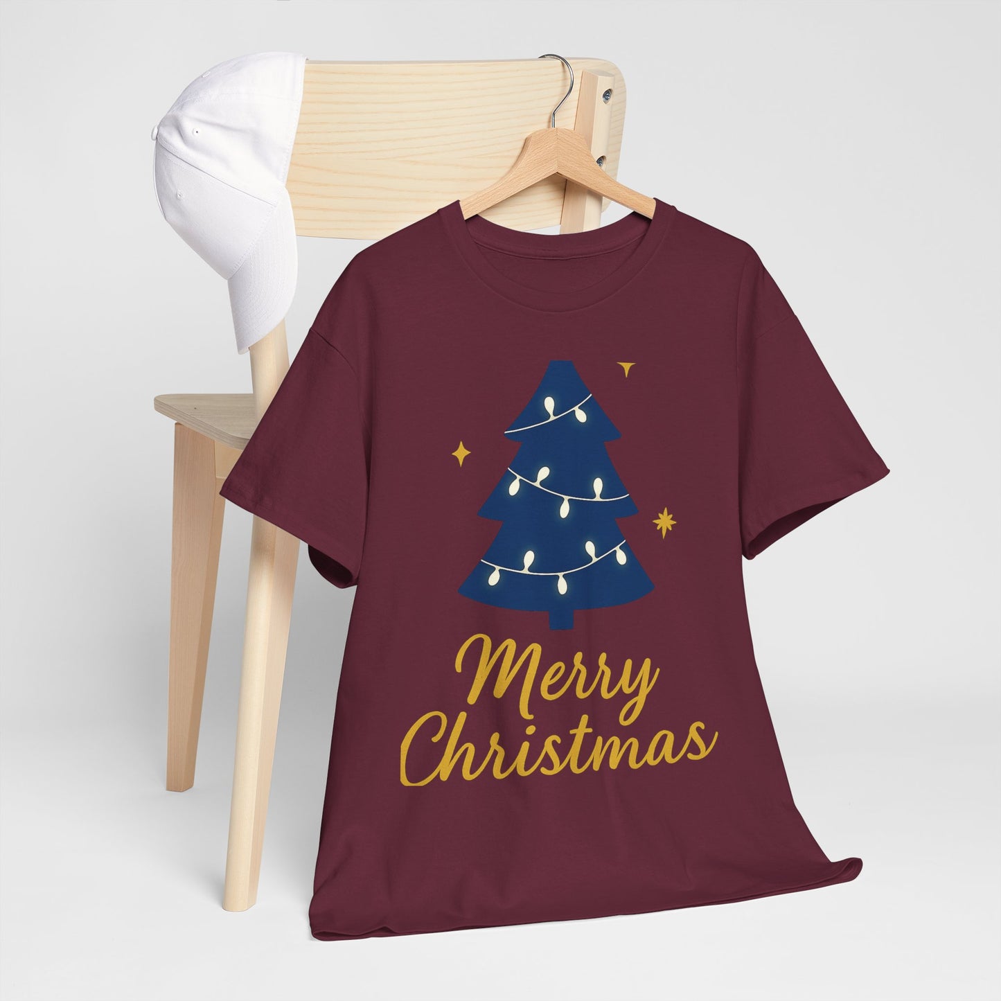 Merry Christmas Unisex Heavy Cotton Tee – Faith-Inspired Holiday Shirt