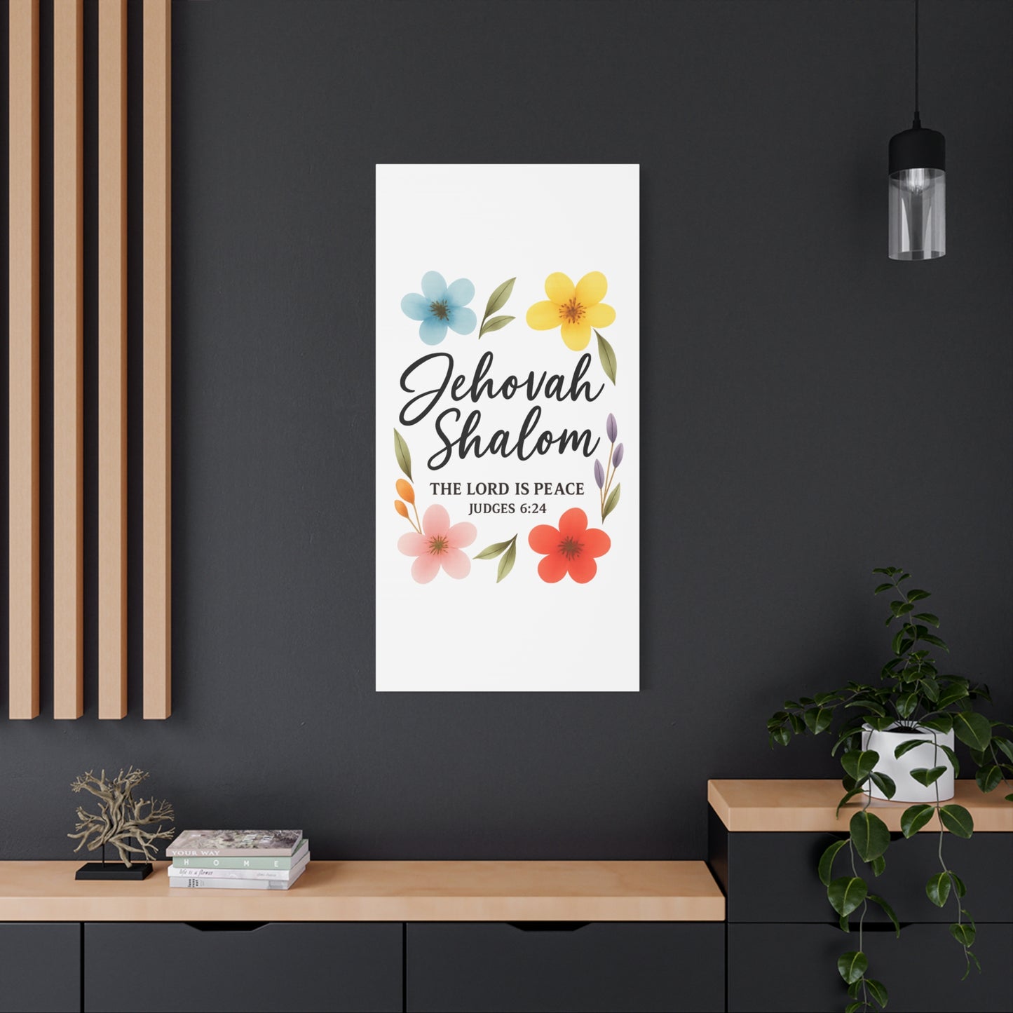 Jehovah Shalom Wall Art – The Lord Is Peace | Judges 6:24 Christian Decor -Matte Canvas, Stretched, 1.25"