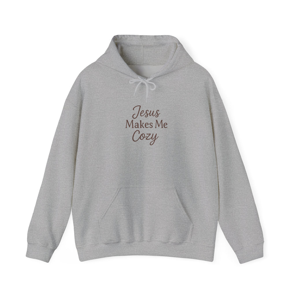 Jesus Makes Me Cozy Hooded Sweatshirt | Christian Faith Hoodie | Lexad Designs I Comfort Pullover