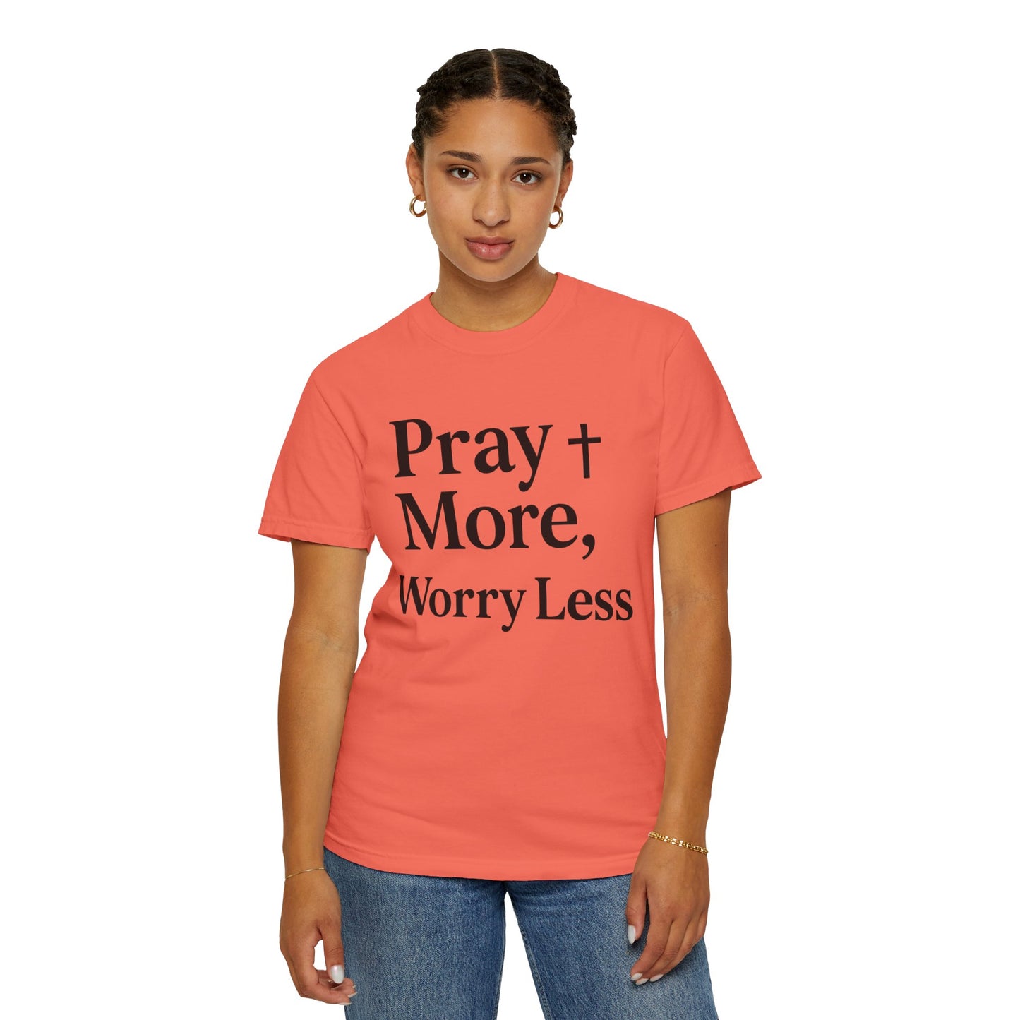 Pray More Worry Less Christian T-Shirt | Inspirational Unisex Tee