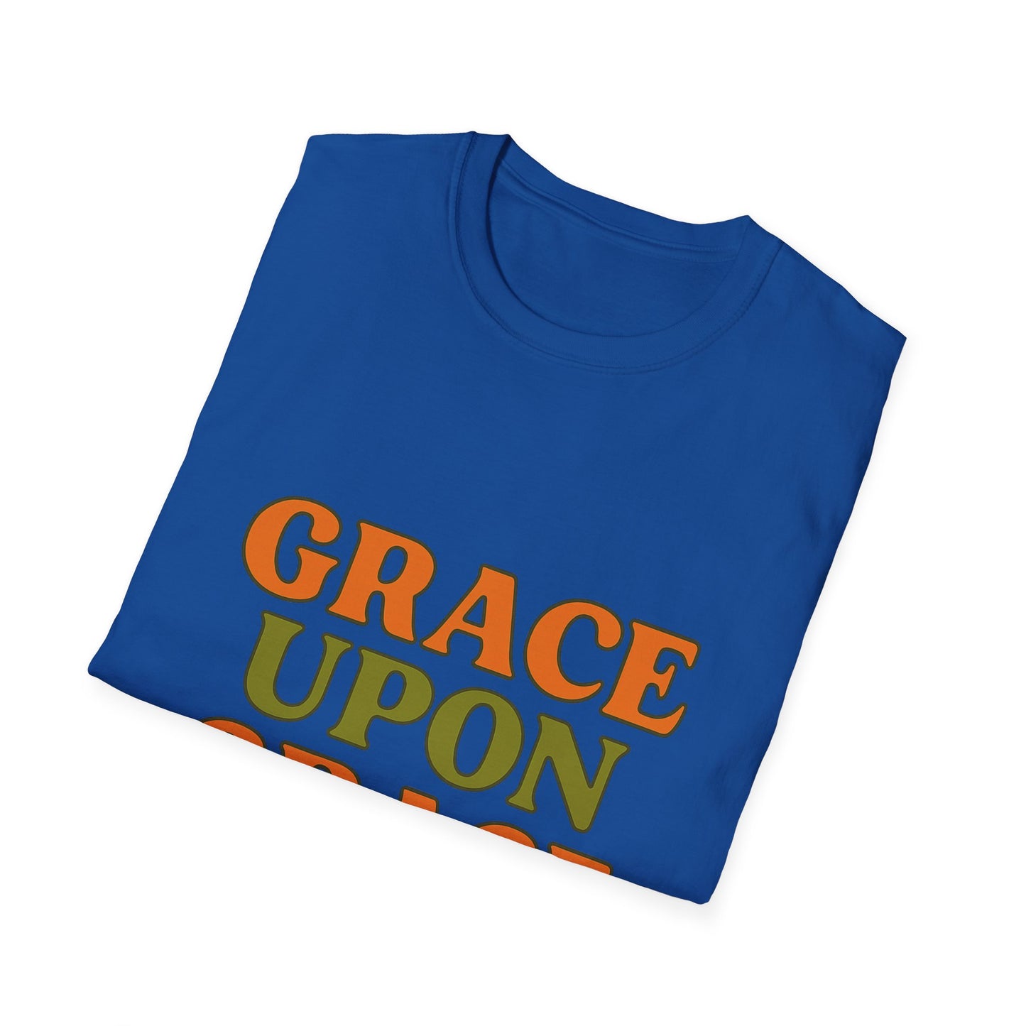 Grace Upon Grace Christian T-Shirt – Softstyle Jesus-Inspired Faith Tee for Women & Men.