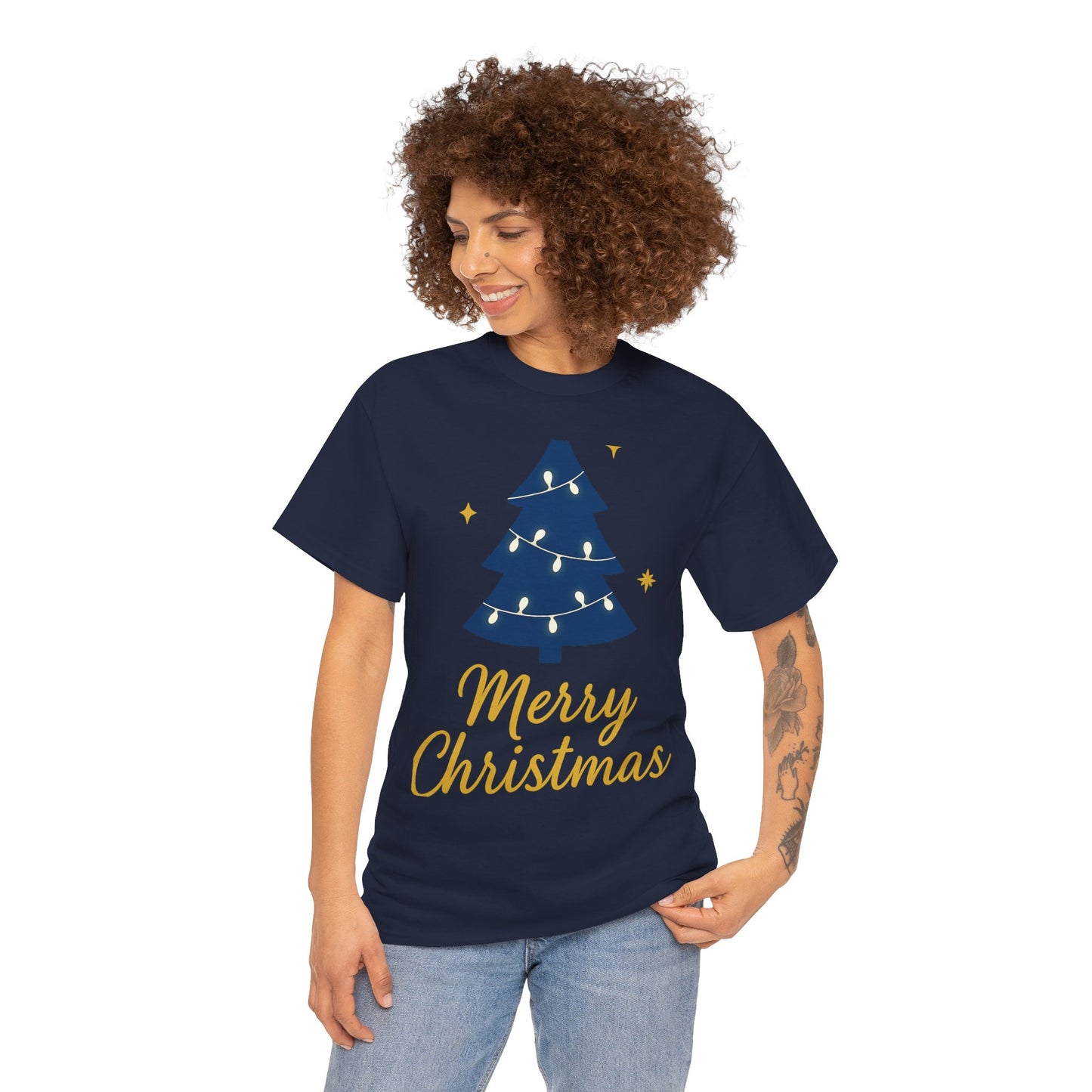 Merry Christmas Unisex Heavy Cotton Tee – Faith-Inspired Holiday Shirt