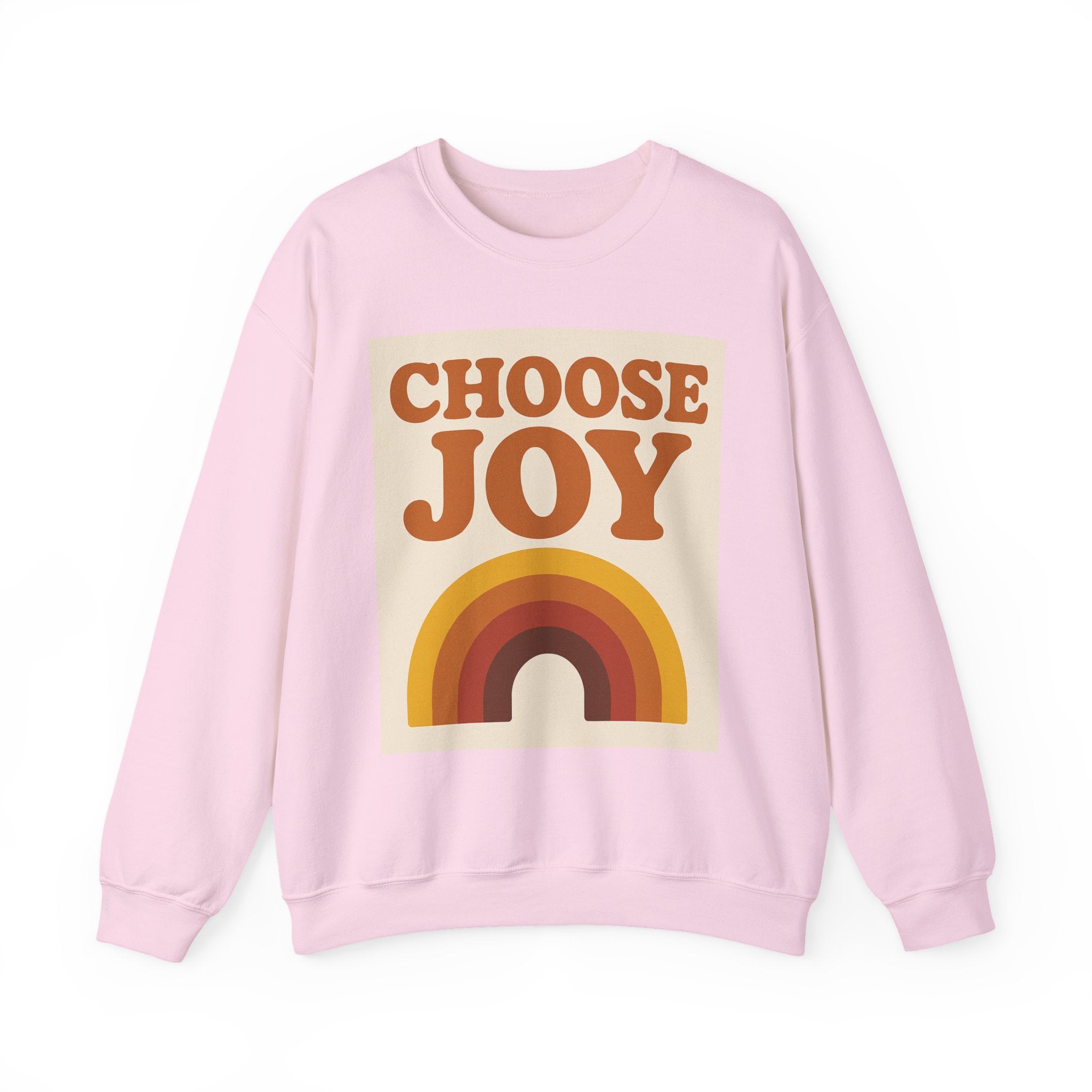 Choose Joy Rainbow Crewneck Sweatshirt, Unisex Sweatshirt, Motivational Gift, Cozy Layer, Fall Fashion, Positive Vibes