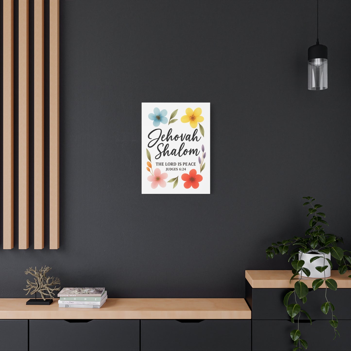 Jehovah Shalom Wall Art – The Lord Is Peace | Judges 6:24 Christian Decor -Matte Canvas, Stretched, 1.25"
