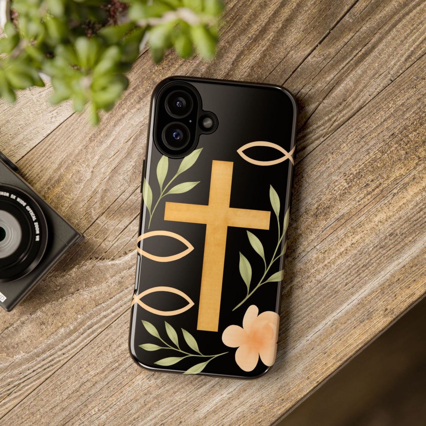 Christian Faith Phone Case with Floral Design