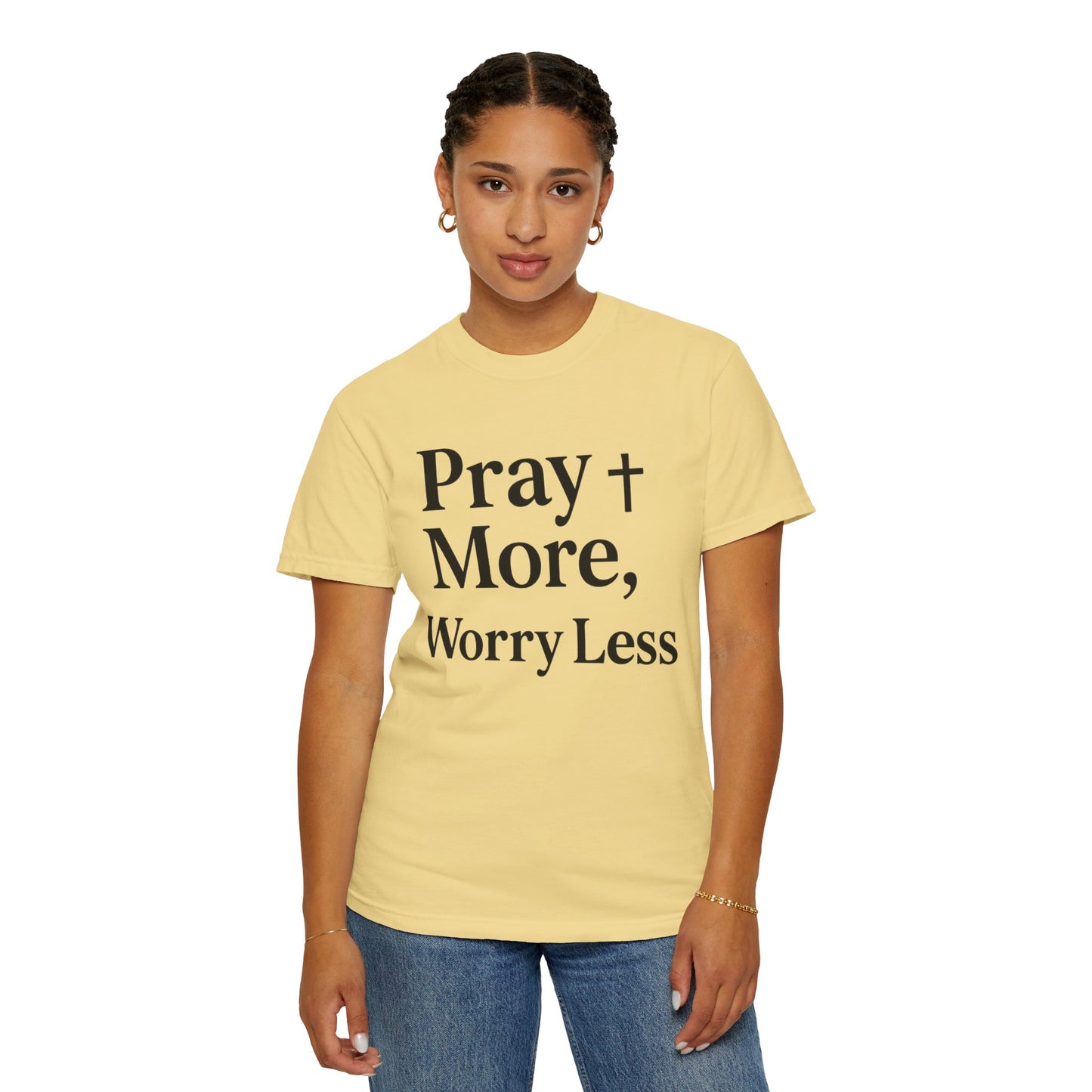 Pray More Worry Less Christian T-Shirt | Inspirational Unisex Tee