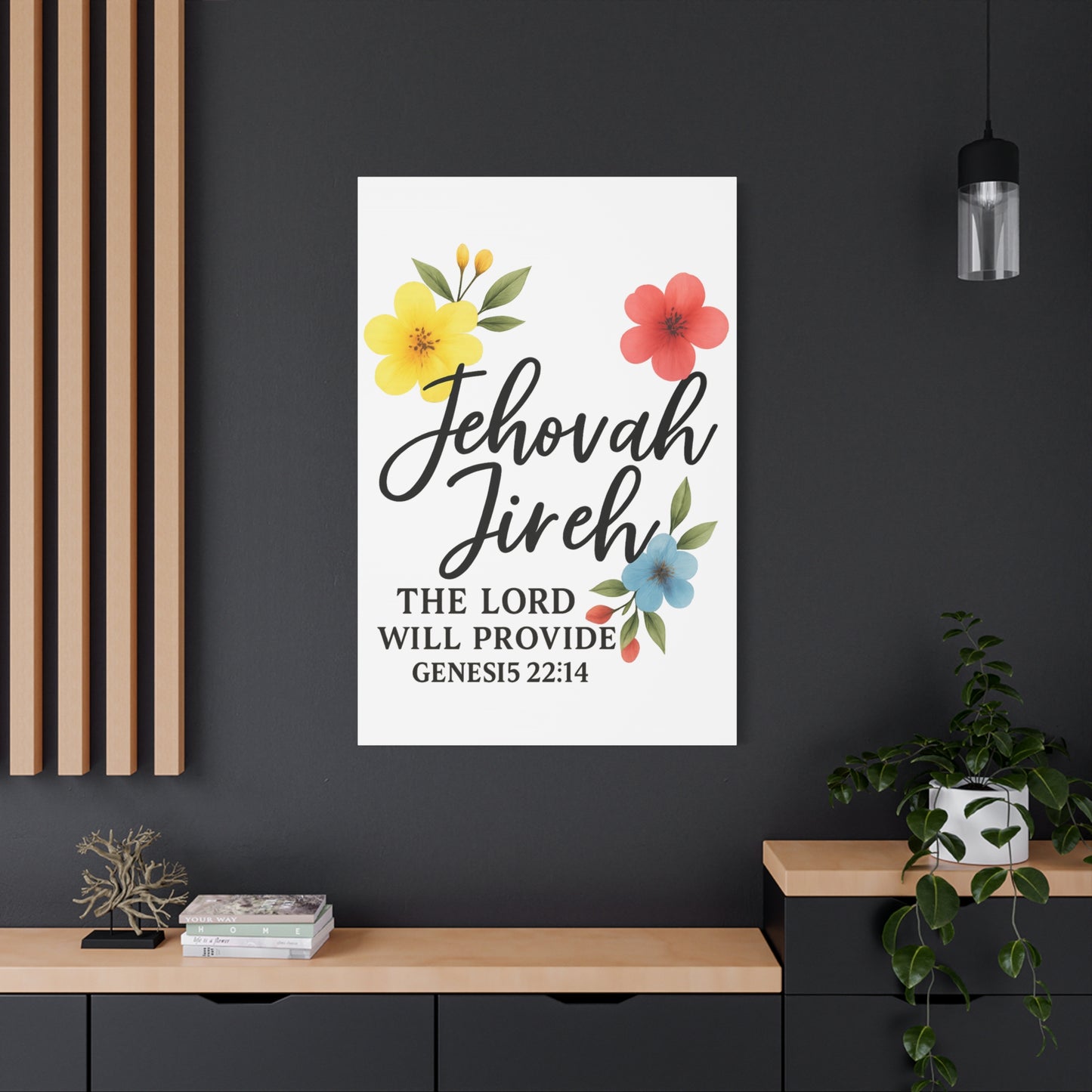 Jehova Jireh Wall Art – Genesis 24:14 Scripture Print for Home Decor Matte Canvas, Stretched, 1.25"