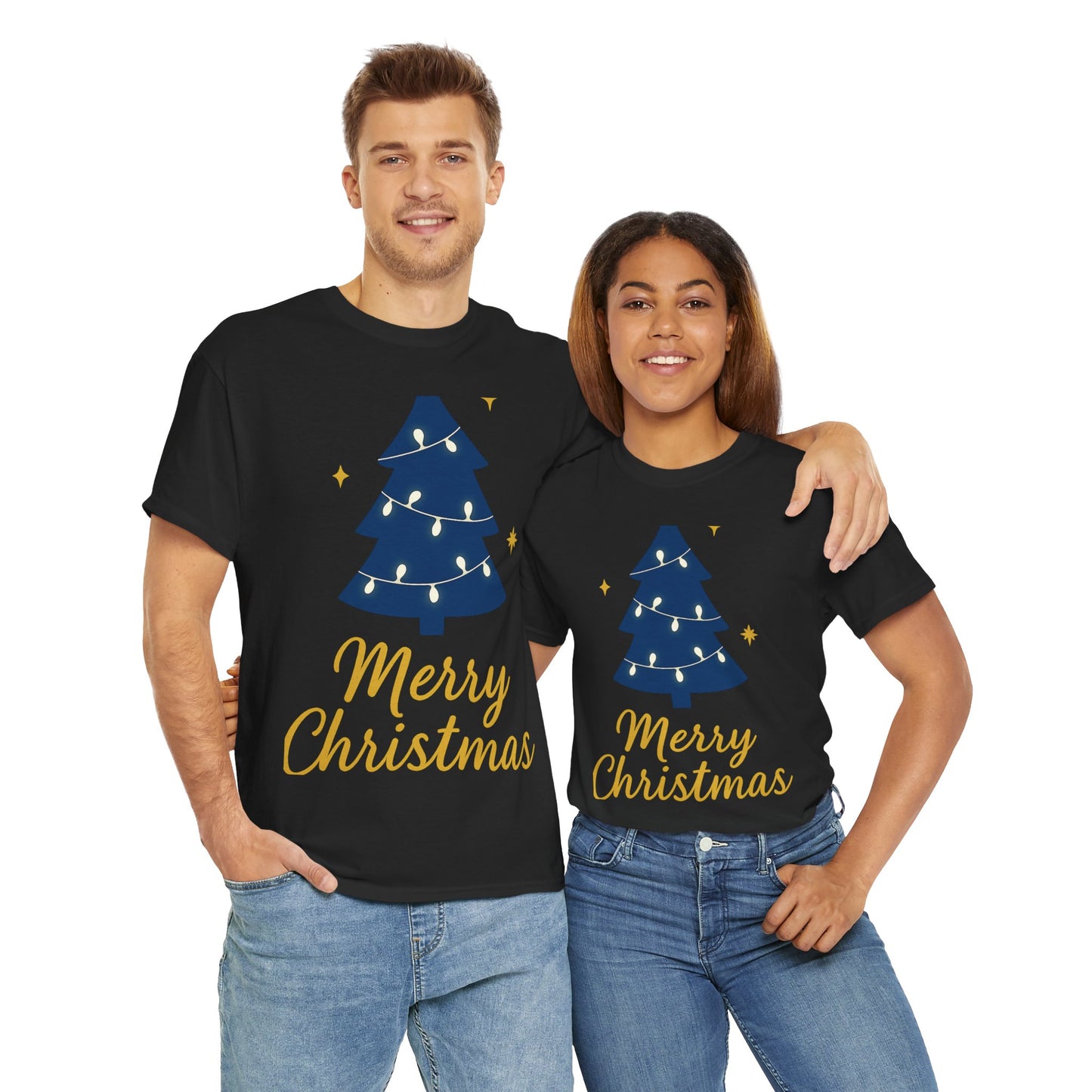 Merry Christmas Unisex Heavy Cotton Tee – Faith-Inspired Holiday Shirt