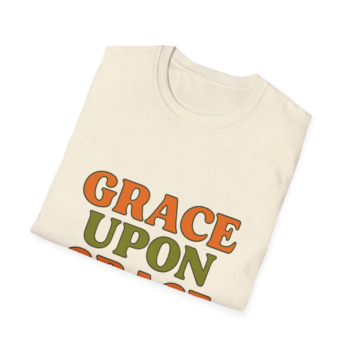 Grace Upon Grace Christian T-Shirt – Softstyle Jesus-Inspired Faith Tee for Women & Men.