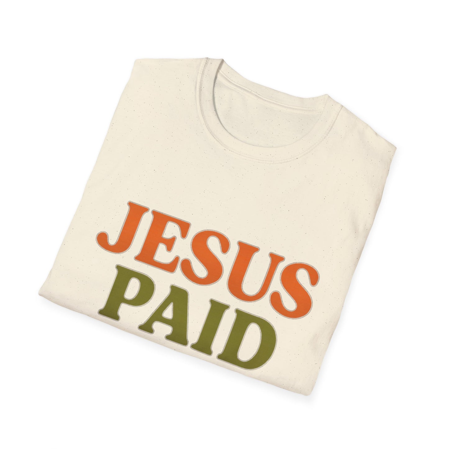 Jesus Paid It All Christian T-Shirt – Softstyle Hymn-Inspired Faith Tee for Women & Men.