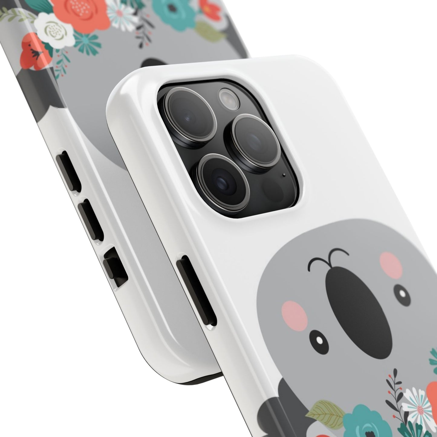 Cute Koala Floral Tough Phone Cases, Smartphone Protection, Nature Lover Gift, Animal Design, Koala Phone Cover