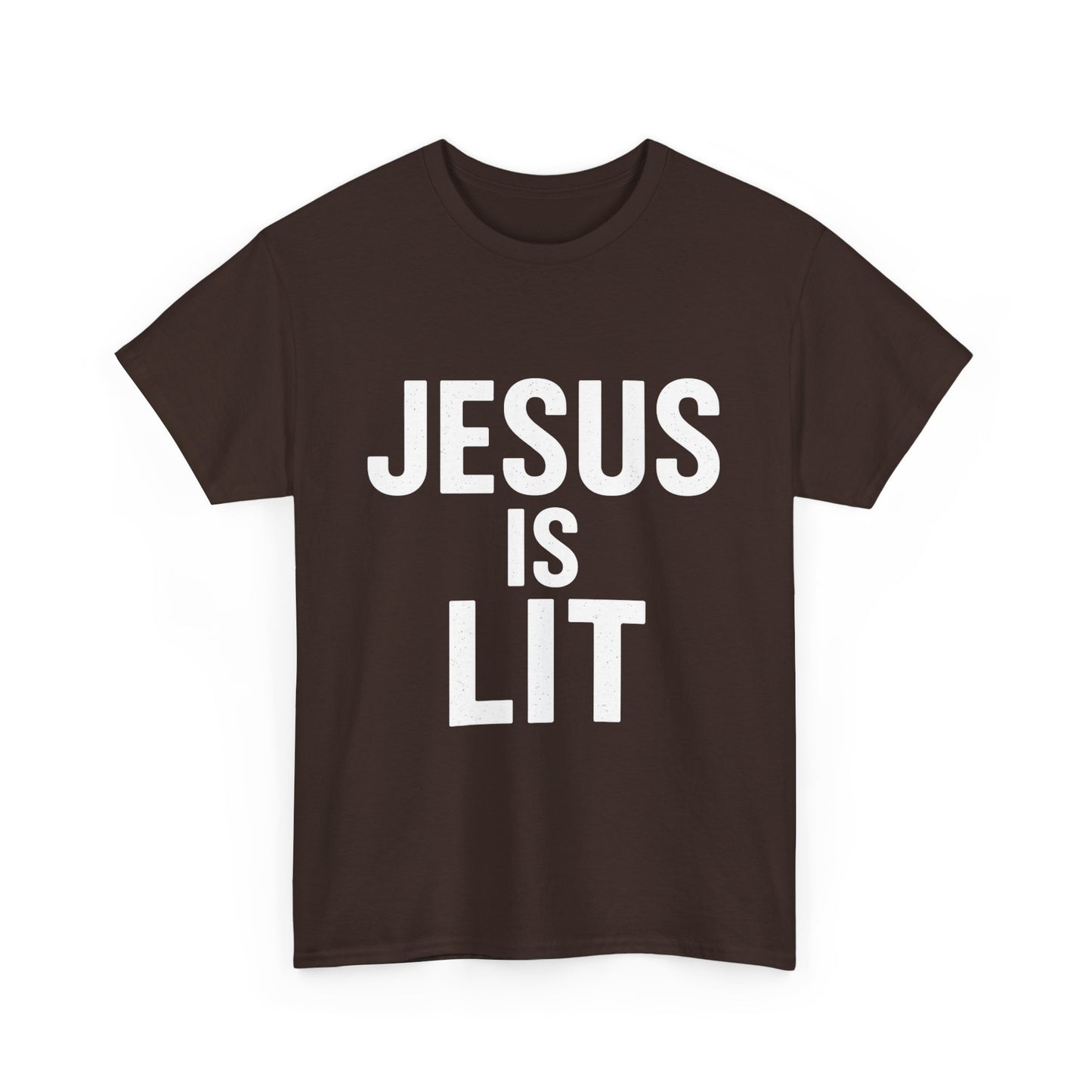Jesus Is Lit Heavy Cotton Tee | Bold Christian Streetwear