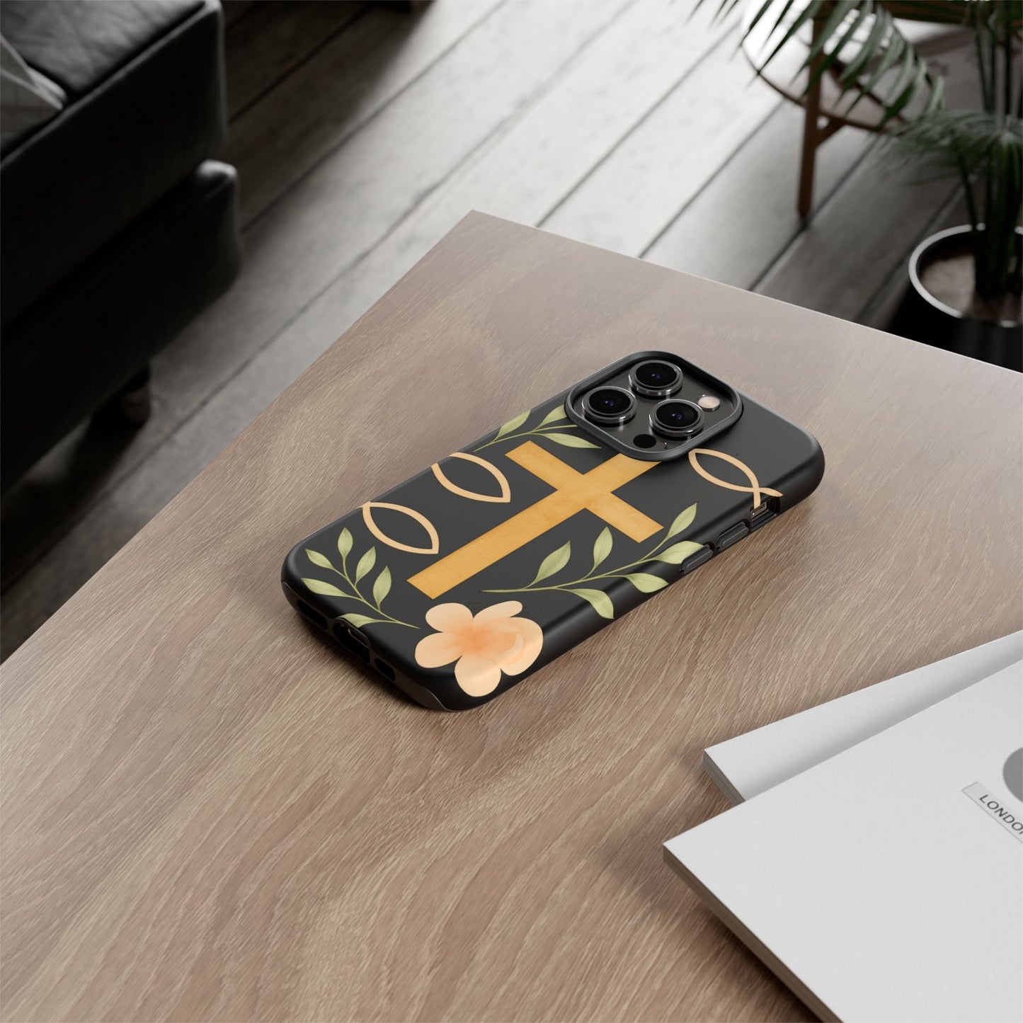 Christian Faith Phone Case with Floral Design