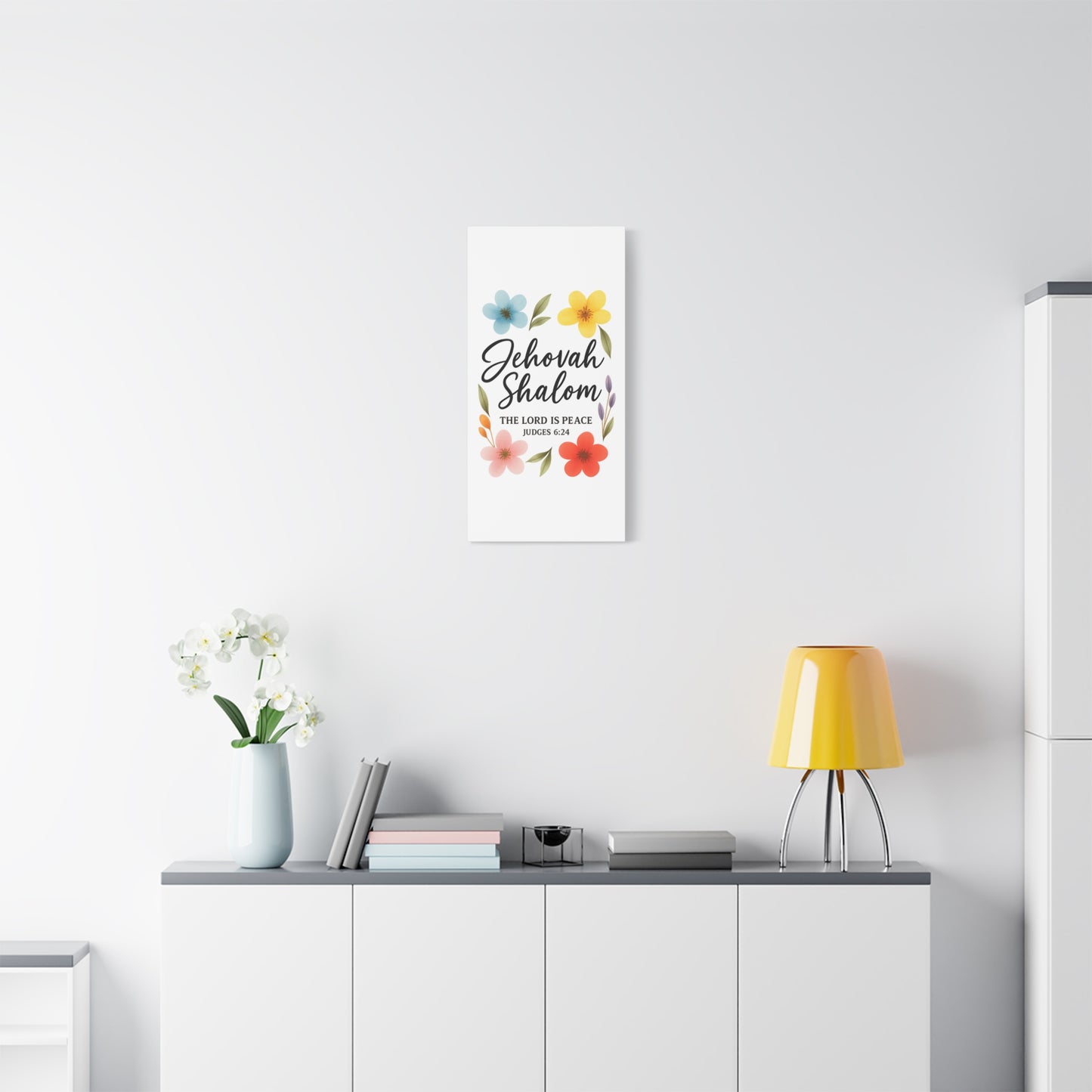Jehovah Shalom Wall Art – The Lord Is Peace | Judges 6:24 Christian Decor -Matte Canvas, Stretched, 1.25"