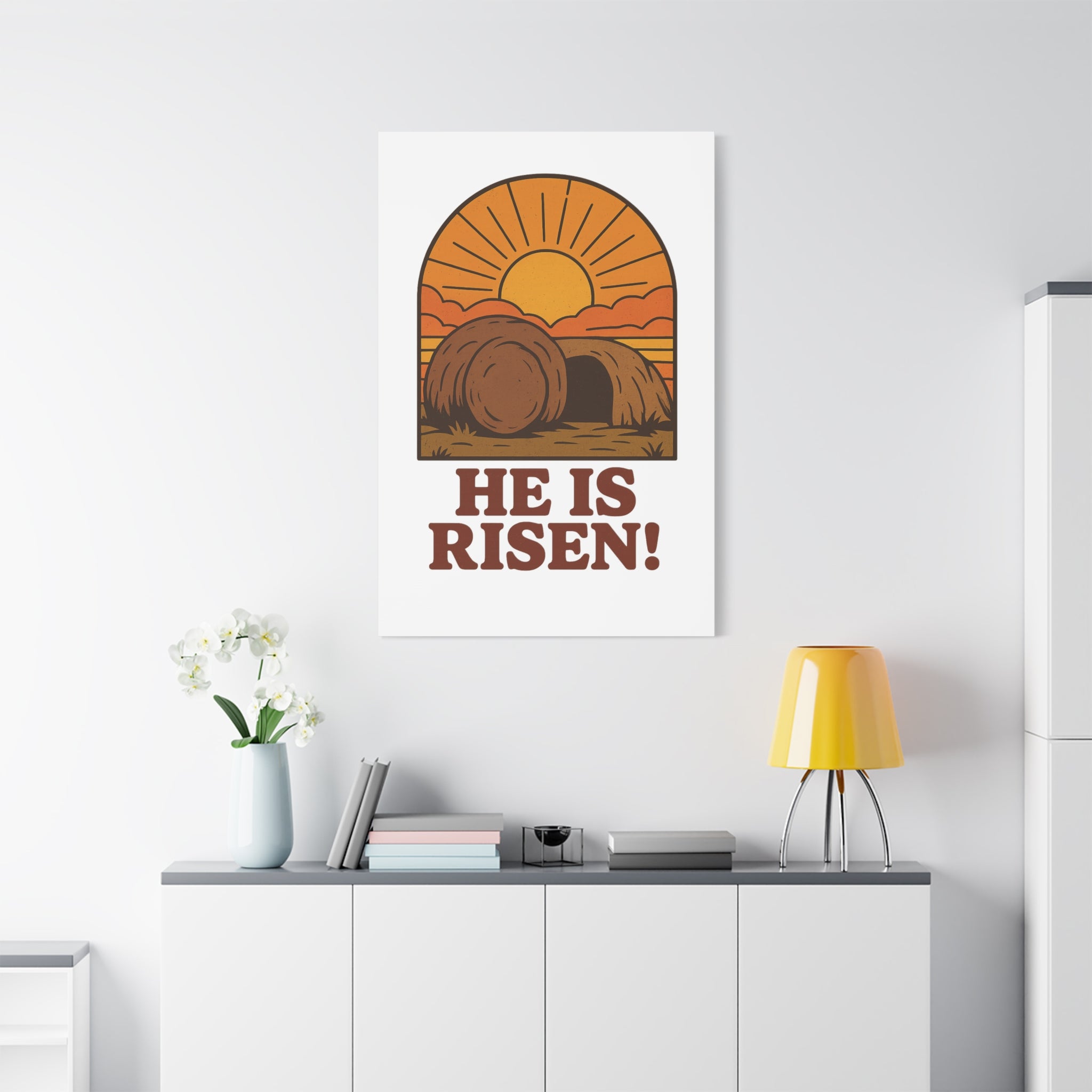 He Is Risen Wall Art | Empty Tomb Christian Poster | Easter Resurrection Morning Home Decor