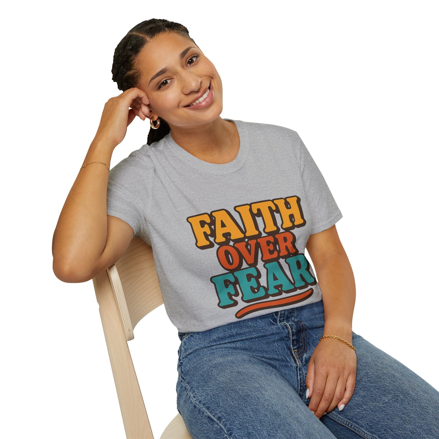 Faith Over Fear Christian T-Shirt – Softstyle Unisex Inspirational Tee for Women & Men.