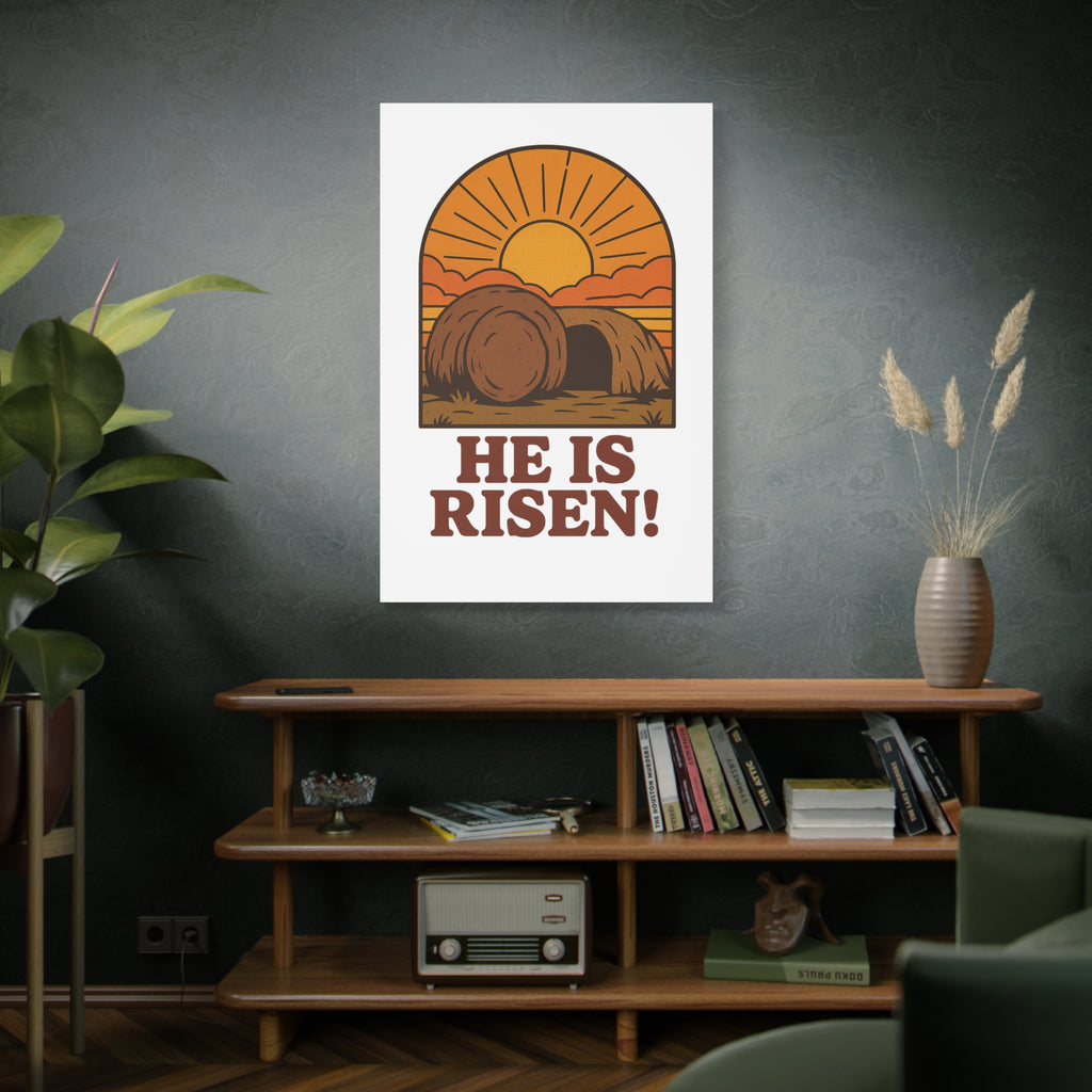 He Is Risen Wall Art | Empty Tomb Christian Poster | Easter Resurrection Morning Home Decor