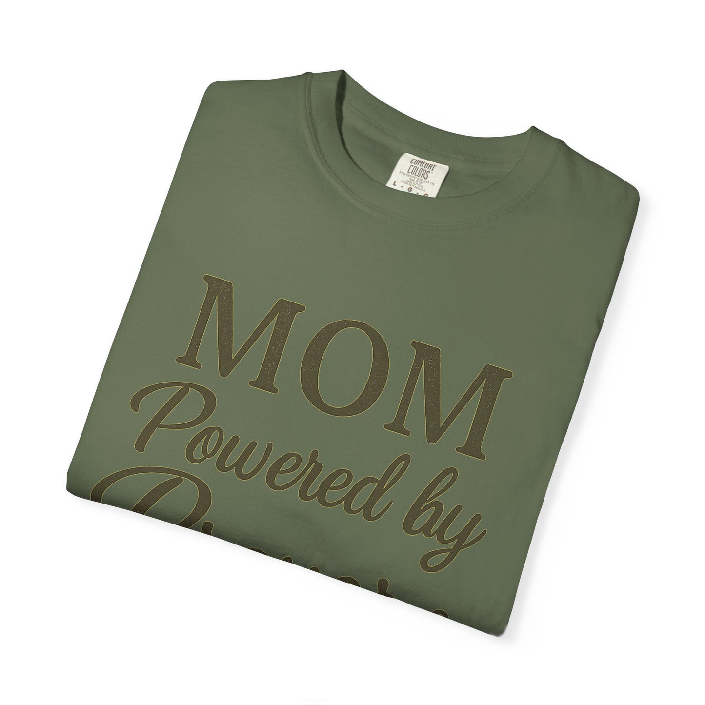 Mom Powered by Prayer & Coffee T-Shirt – Christian Faith Tee for Moms | Bold & Cozy Everyday Wear