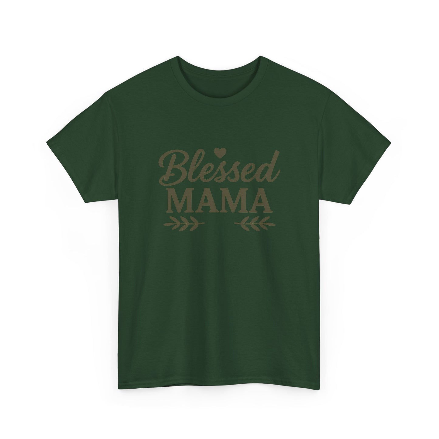 Blessed Mama Heavy Cotton Tee – Christian Faith Shirt for Moms | Soft & Stylish Everyday Wear