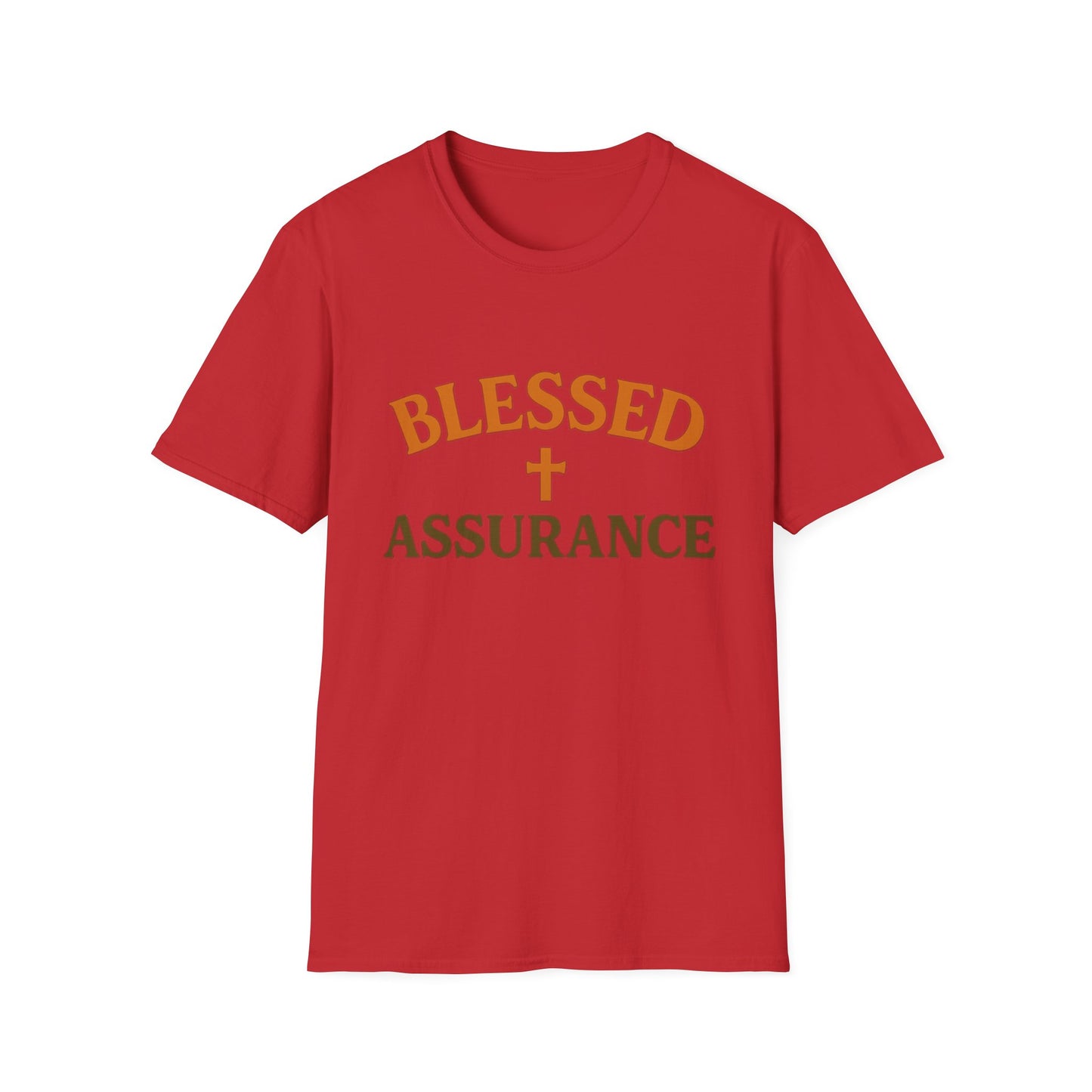 Blessed Assurance Christian T-Shirt – Softstyle Hymn-Inspired Faith Tee for Women & Men.