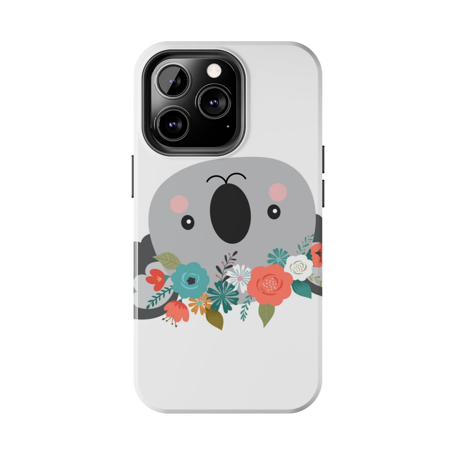 Cute Koala Floral Tough Phone Cases, Smartphone Protection, Nature Lover Gift, Animal Design, Koala Phone Cover